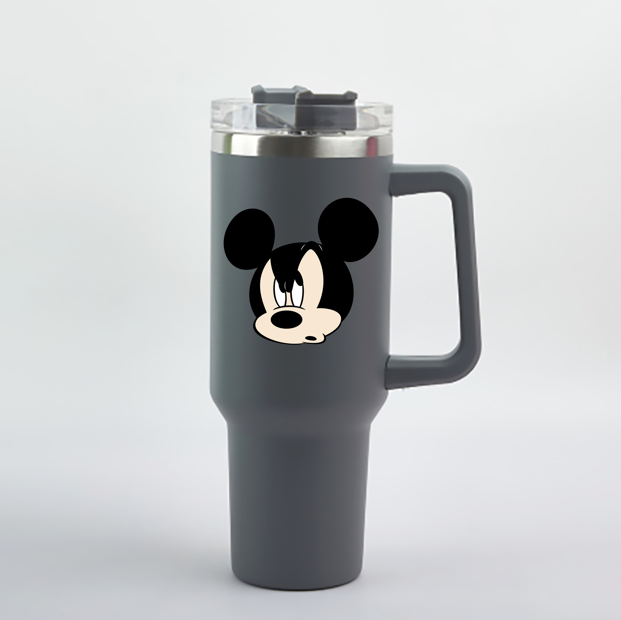 （画像用） ミッキーマウス Mickey Mouse 1200mL車用タンブラー - クリスタルステッカー（プラスチックストロー付き）