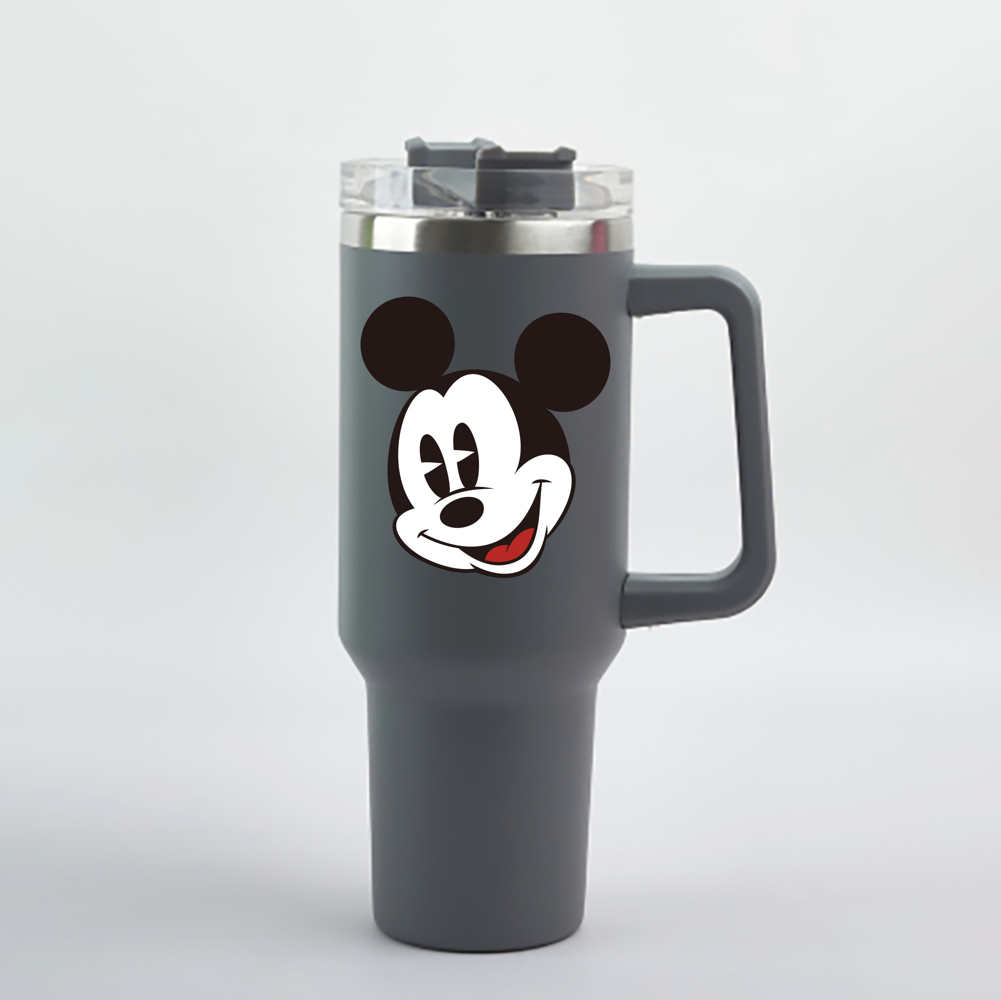 （画像用） ミッキーマウス Mickey Mouse 1200mL車用タンブラー - クリスタルステッカー（プラスチックストロー付き）