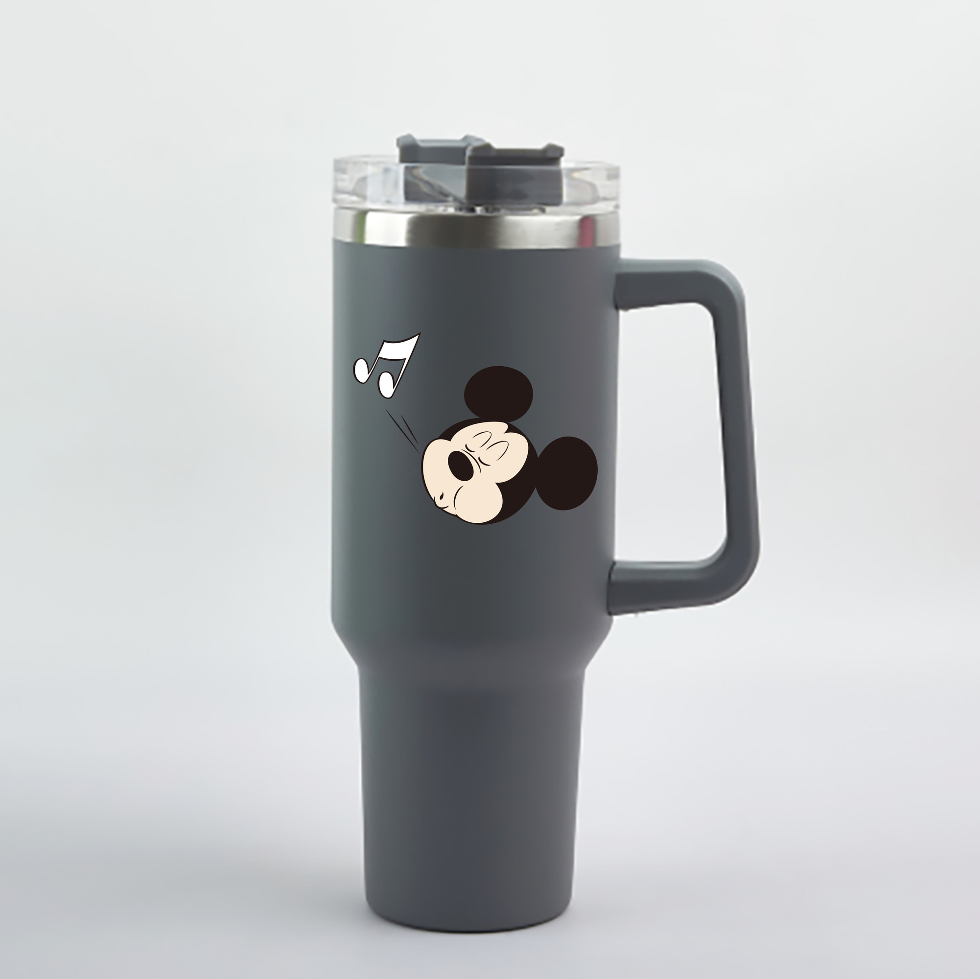 （画像用） ミッキーマウス Mickey Mouse 1200mL車用タンブラー - クリスタルステッカー（プラスチックストロー付き）