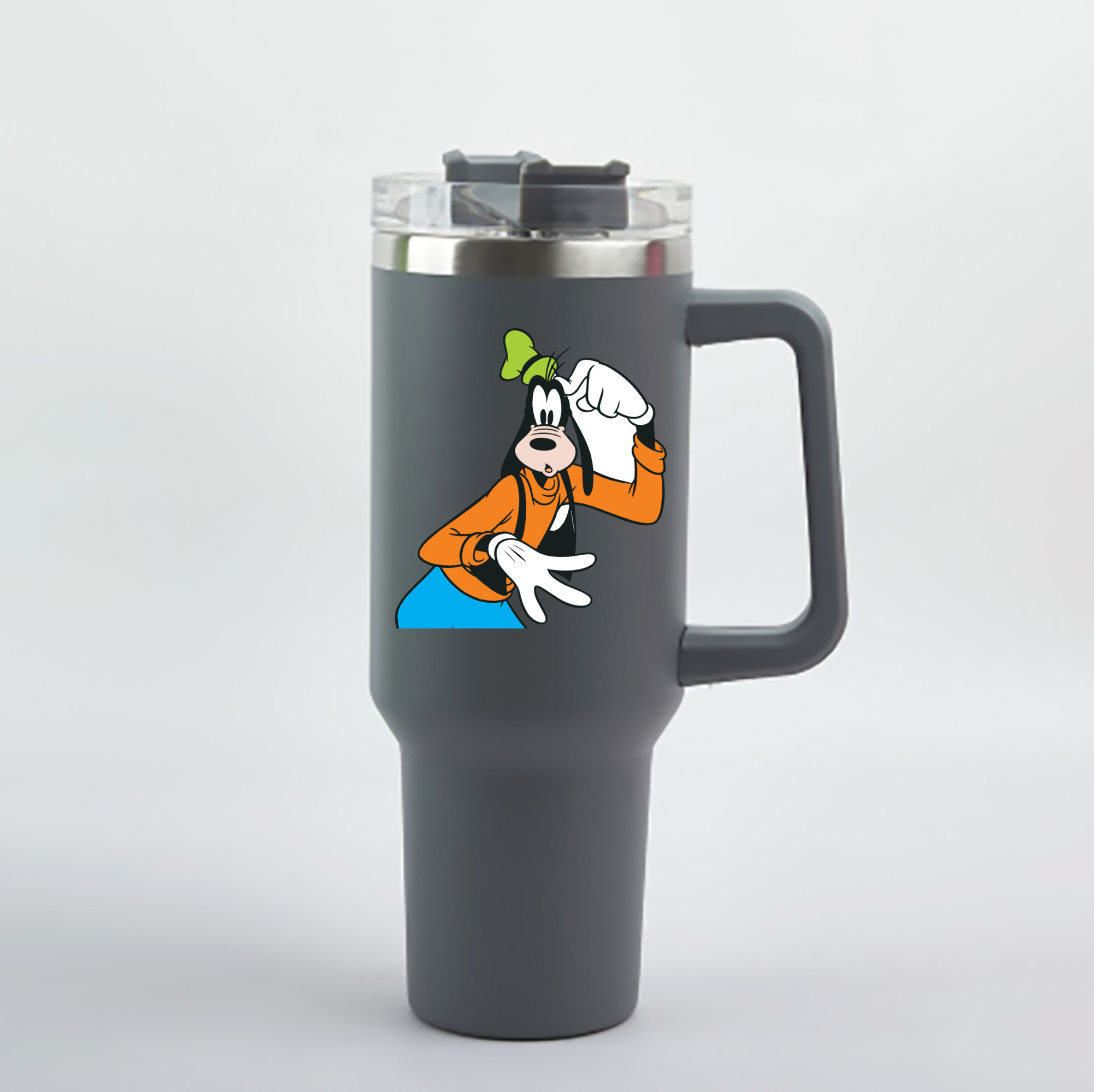 （画像用） ミッキーマウス Mickey Mouse 1200mL車用タンブラー - クリスタルステッカー（プラスチックストロー付き）
