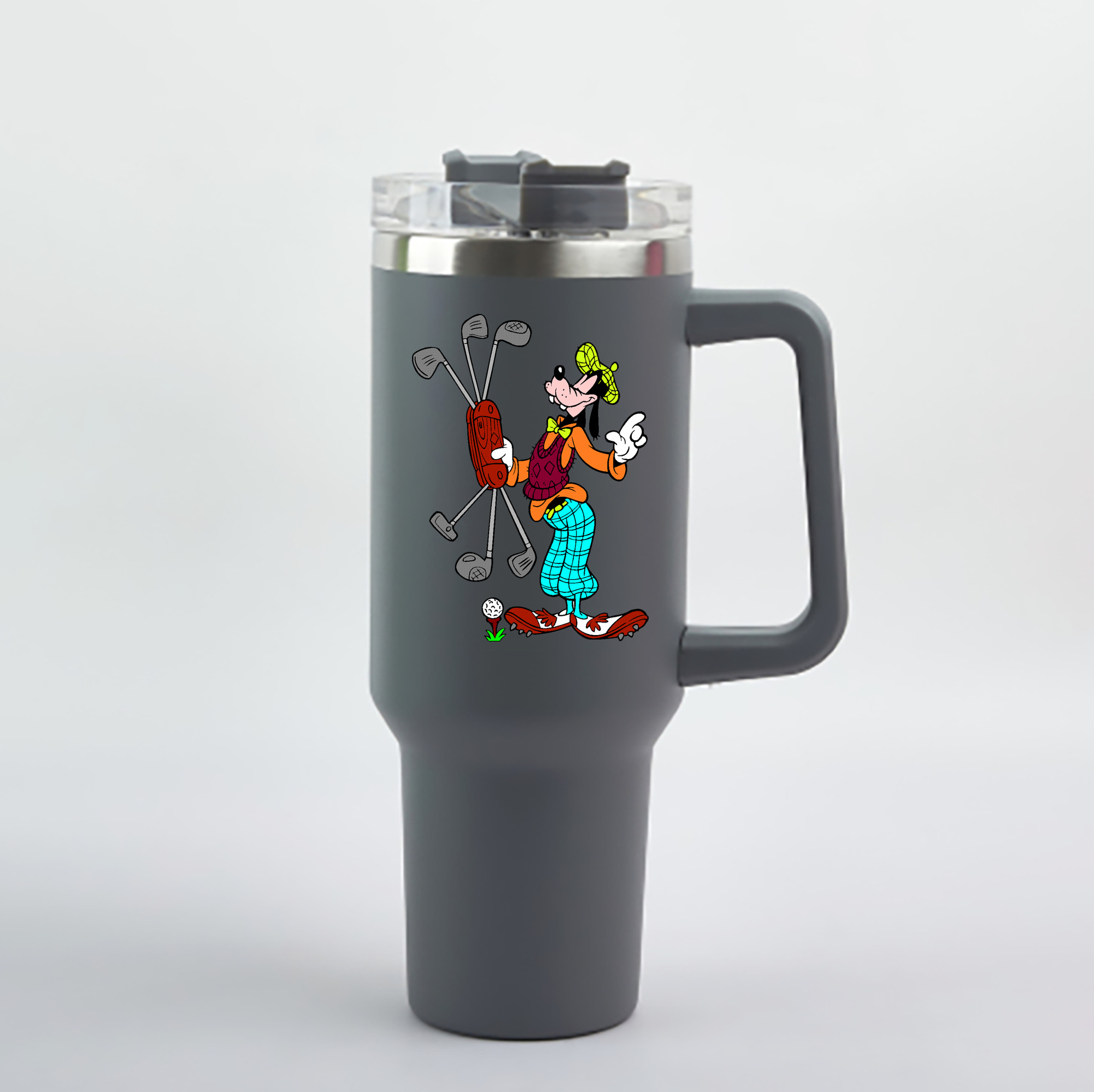 （画像用） ミッキーマウス Mickey Mouse 1200mL車用タンブラー - クリスタルステッカー（プラスチックストロー付き）