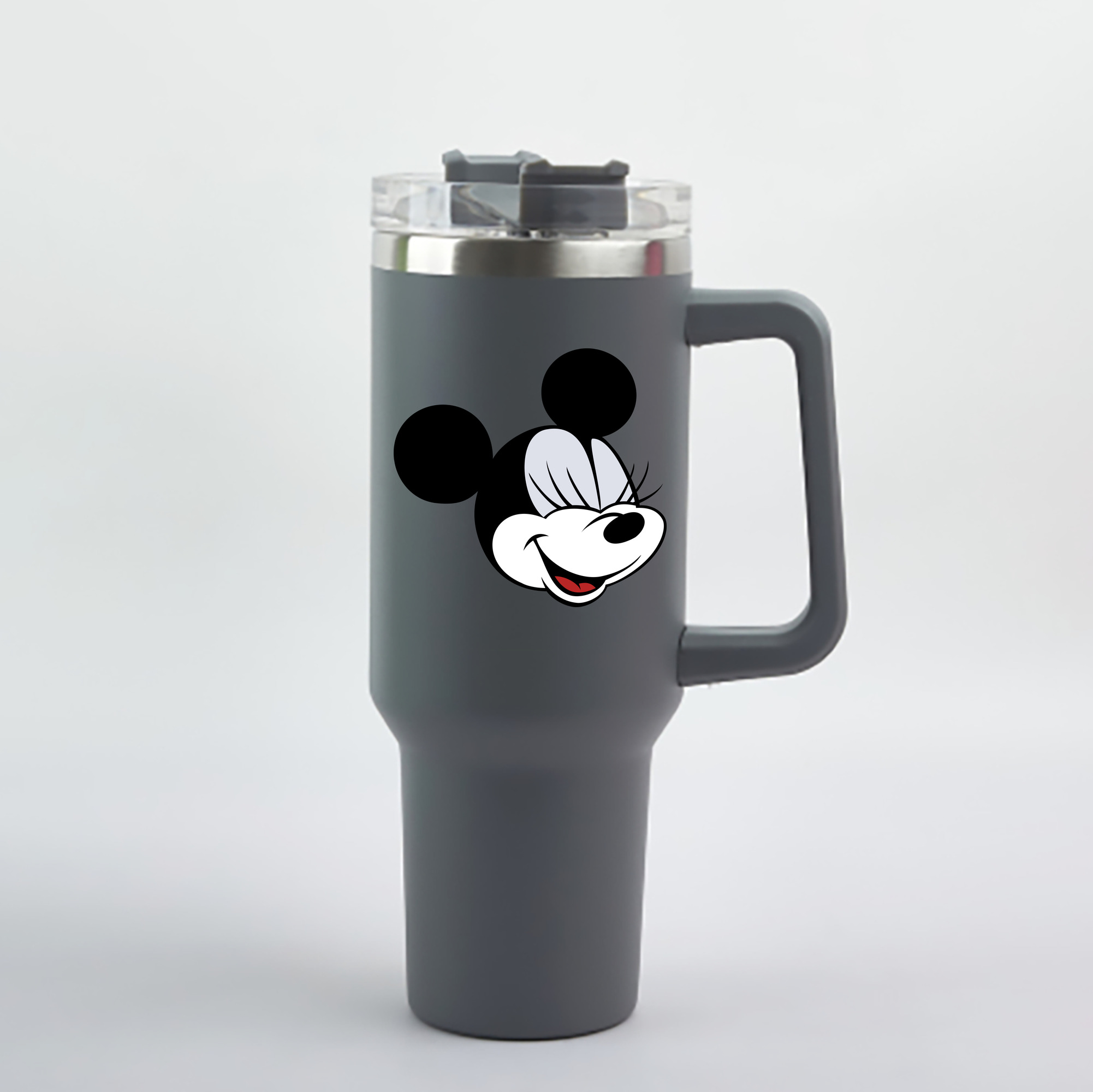 （画像用） ミッキーマウス Mickey Mouse 1200mL車用タンブラー - クリスタルステッカー（プラスチックストロー付き）