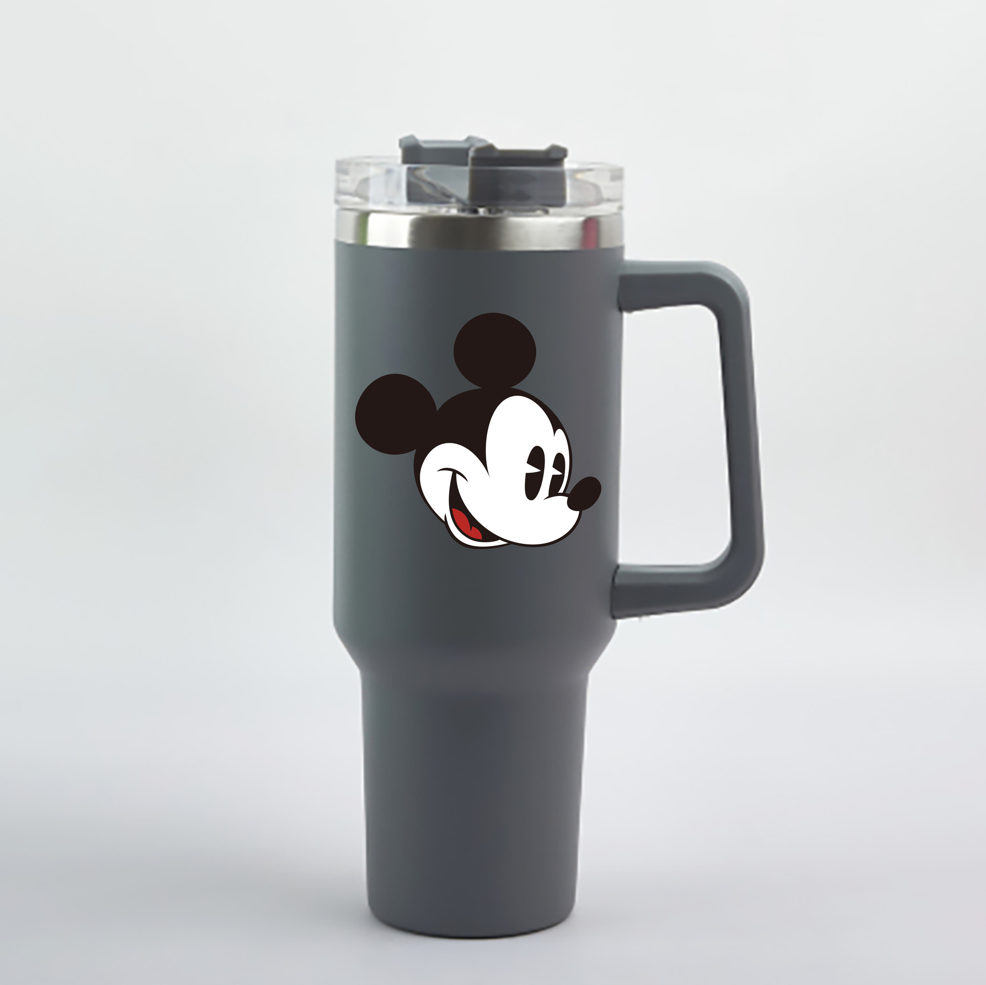 （画像用） ミッキーマウス Mickey Mouse 1200mL車用タンブラー - クリスタルステッカー（プラスチックストロー付き）