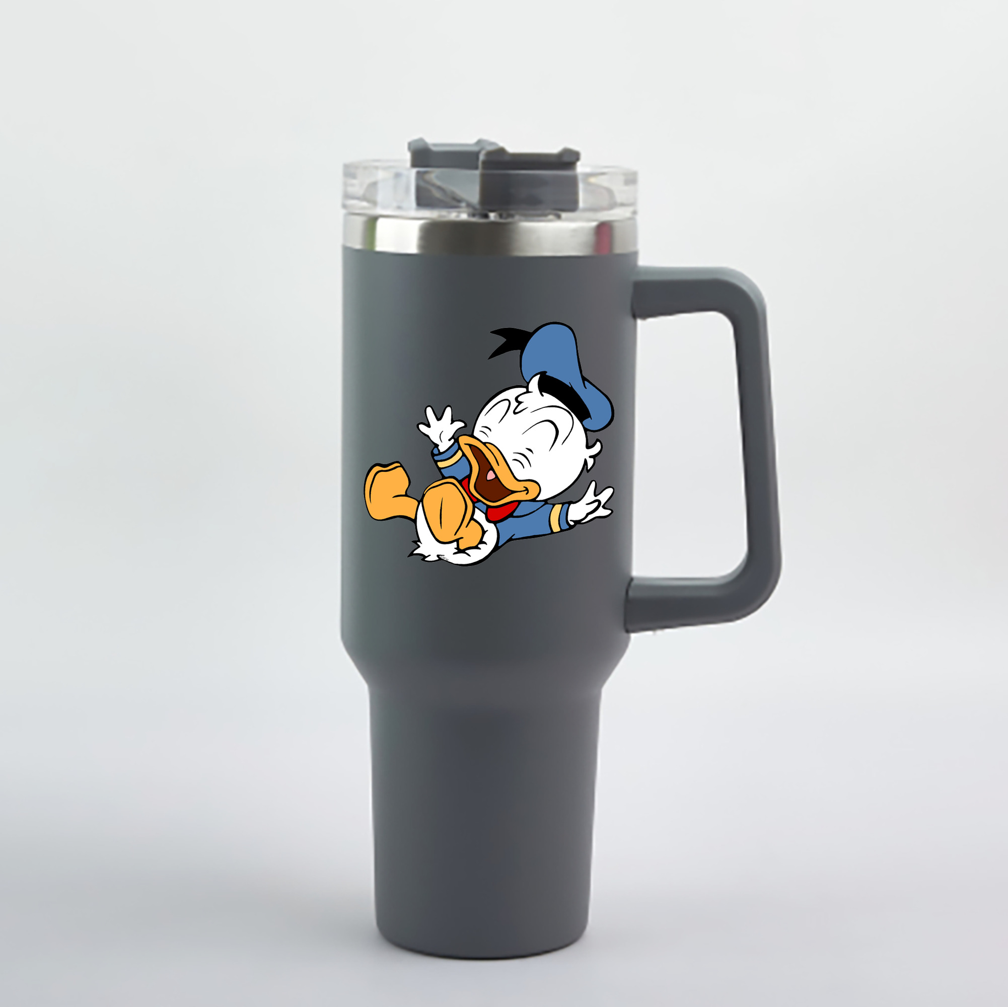 （画像用） ミッキーマウス Mickey Mouse 1200mL車用タンブラー - クリスタルステッカー（プラスチックストロー付き）