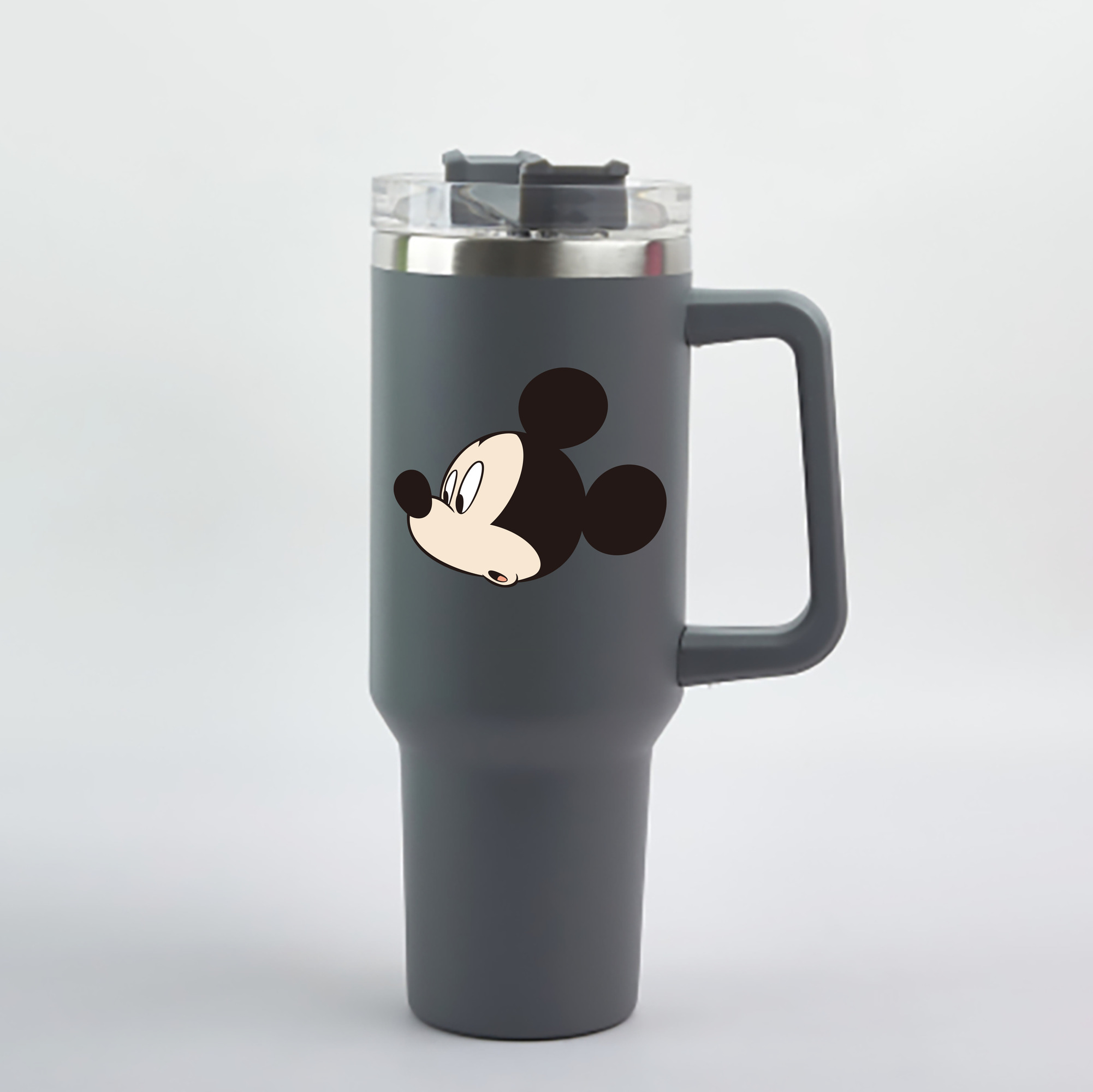 （画像用） ミッキーマウス Mickey Mouse 1200mL車用タンブラー - クリスタルステッカー（プラスチックストロー付き）