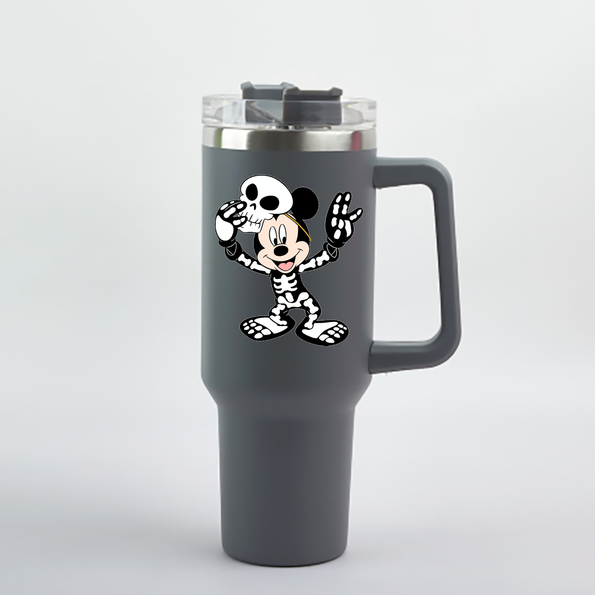 （画像用） ミッキーマウス Mickey Mouse 1200mL車用タンブラー - クリスタルステッカー（プラスチックストロー付き）