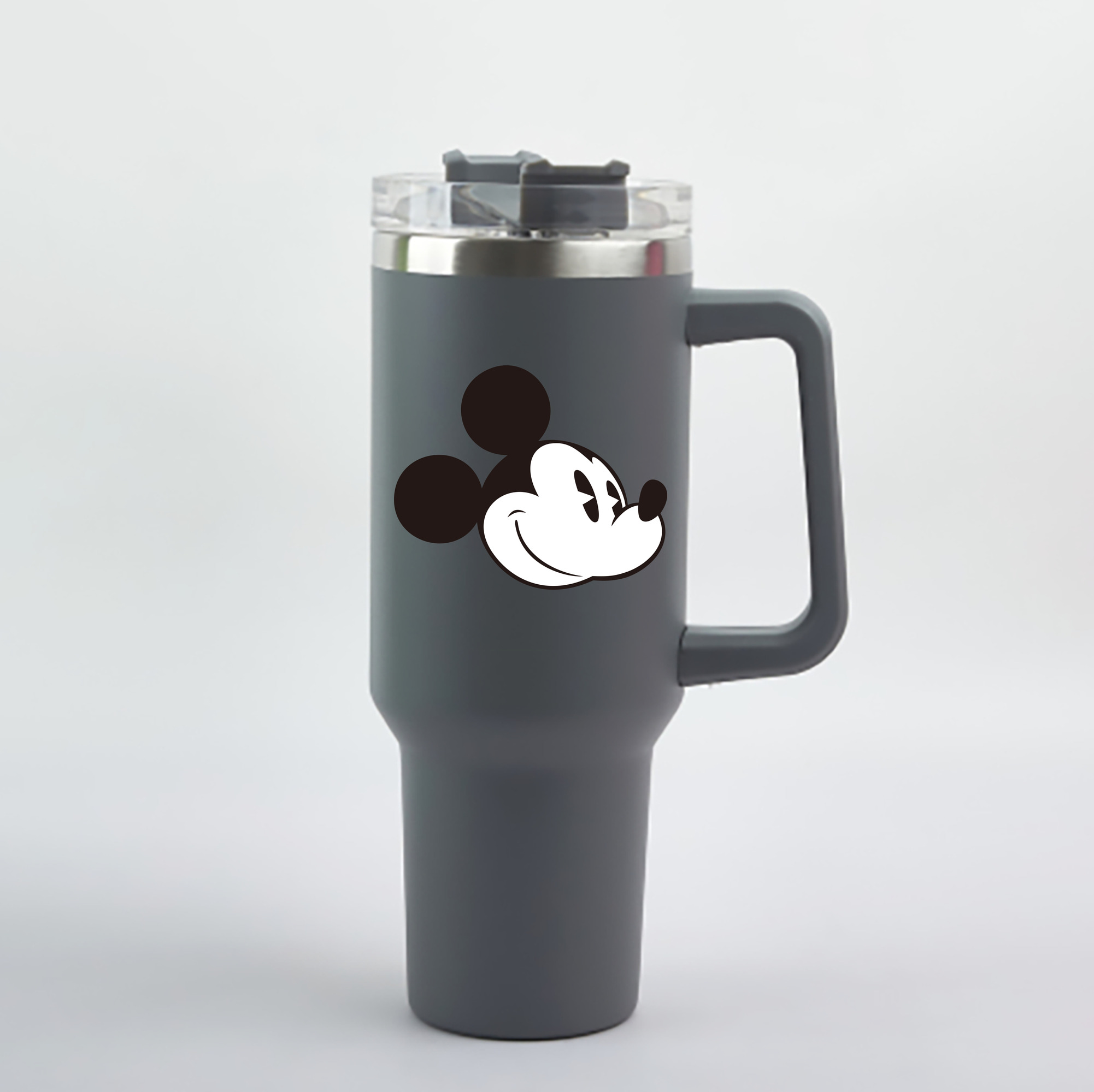 （画像用） ミッキーマウス Mickey Mouse 1200mL車用タンブラー - クリスタルステッカー（プラスチックストロー付き）