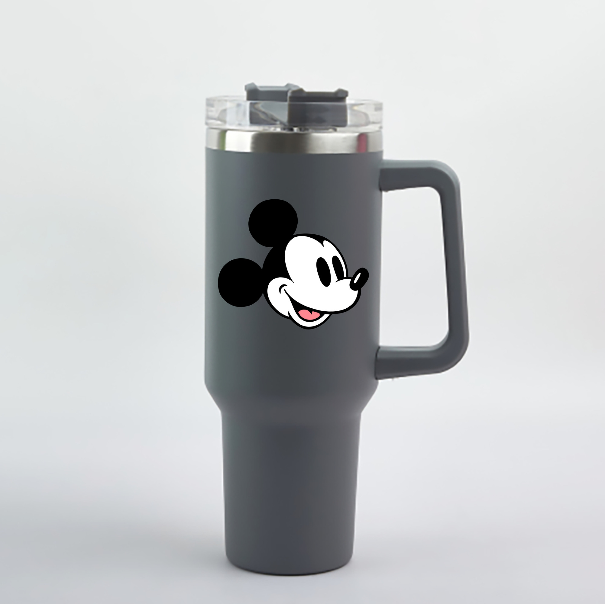 （画像用） ミッキーマウス Mickey Mouse 1200mL車用タンブラー - クリスタルステッカー（プラスチックストロー付き）