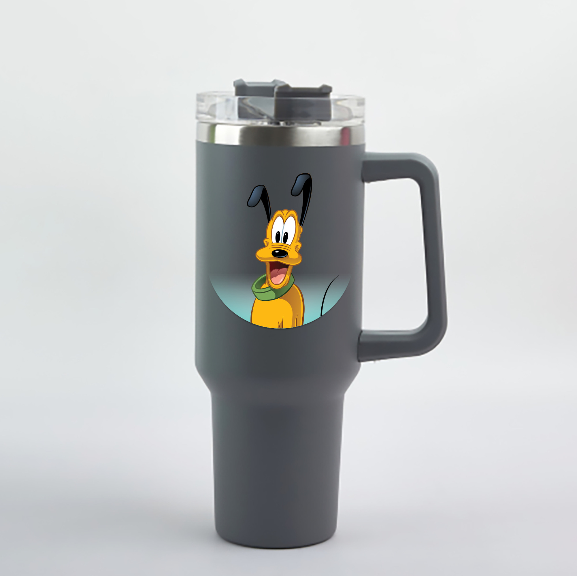 （画像用） ミッキーマウス Mickey Mouse 1200mL車用タンブラー - クリスタルステッカー（プラスチックストロー付き）