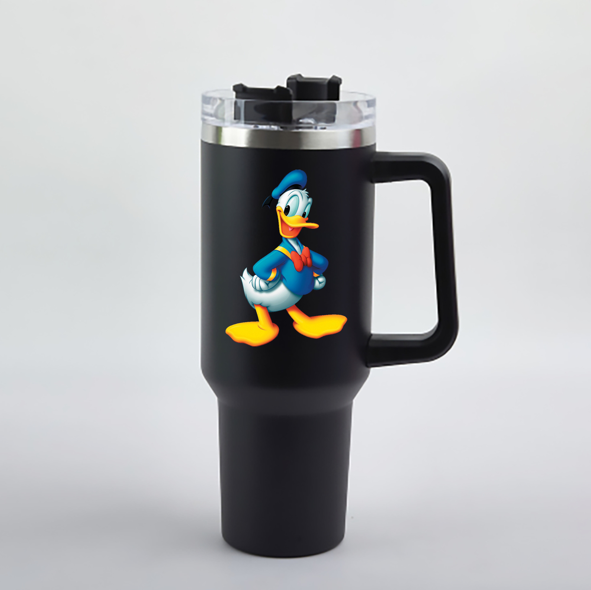 （画像用） ミッキーマウス Mickey Mouse 1200mL車用タンブラー - クリスタルステッカー（プラスチックストロー付き）