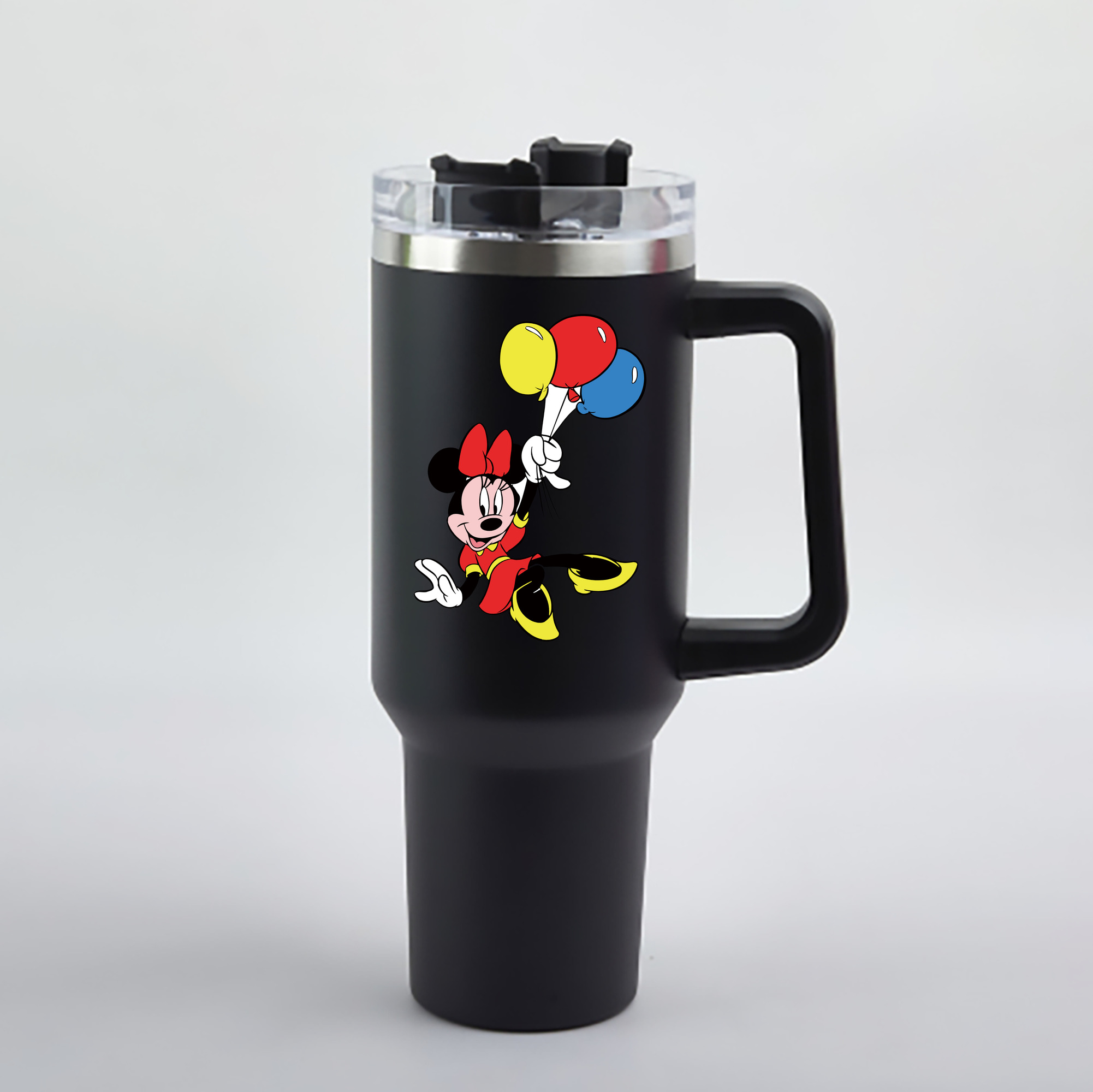 （画像用） ミッキーマウス Mickey Mouse 1200mL車用タンブラー - クリスタルステッカー（プラスチックストロー付き）