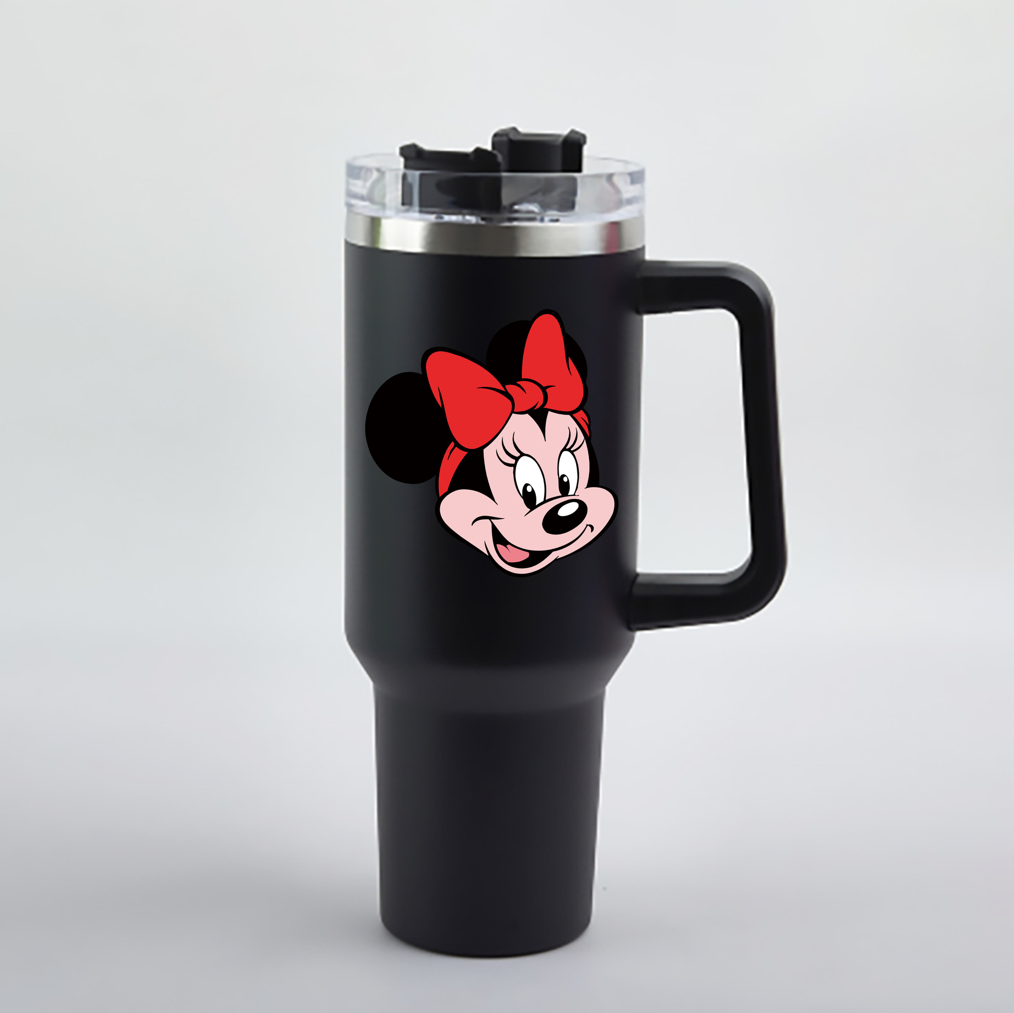 （画像用） ミッキーマウス Mickey Mouse 1200mL車用タンブラー - クリスタルステッカー（プラスチックストロー付き）