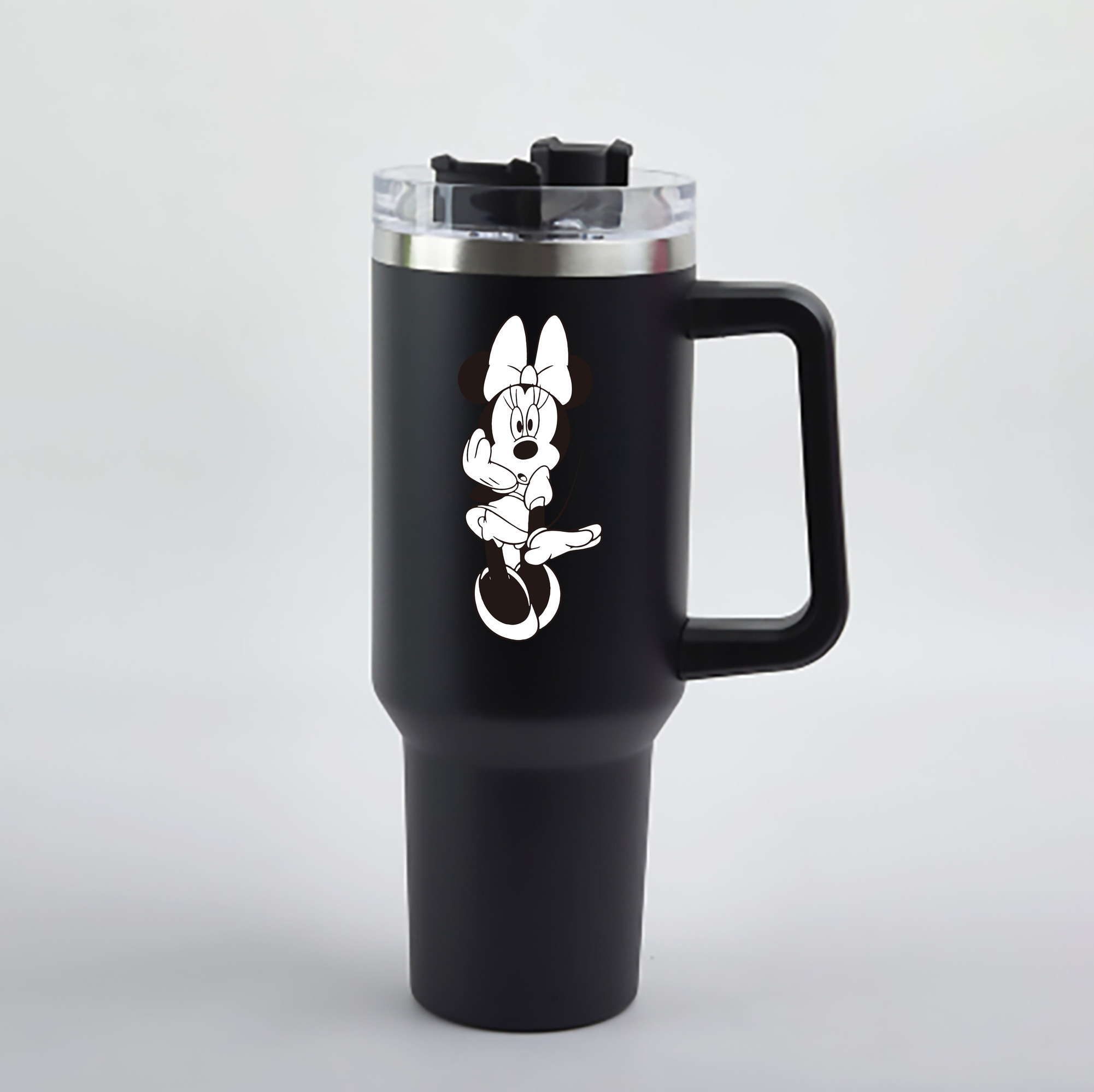 （画像用） ミッキーマウス Mickey Mouse 1200mL車用タンブラー - クリスタルステッカー（プラスチックストロー付き）