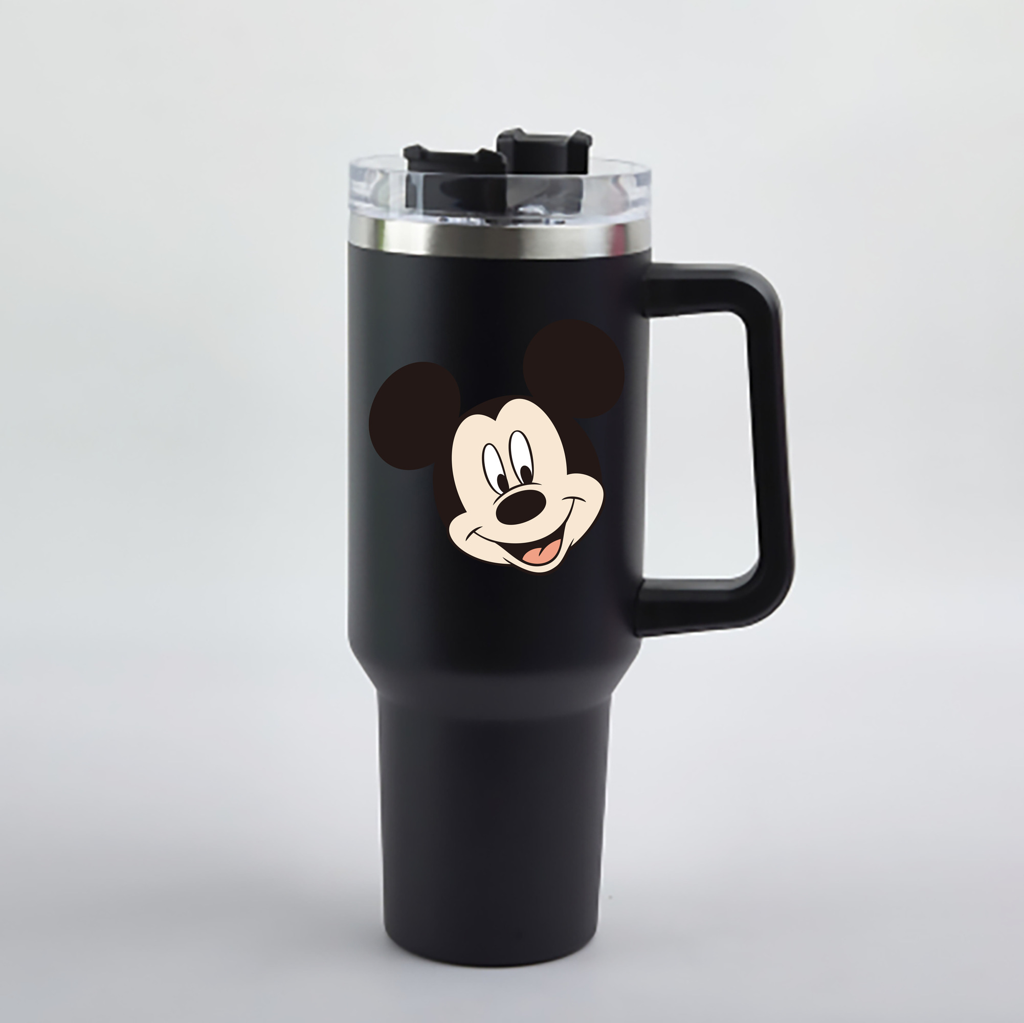（画像用） ミッキーマウス Mickey Mouse 1200mL車用タンブラー - クリスタルステッカー（プラスチックストロー付き）
