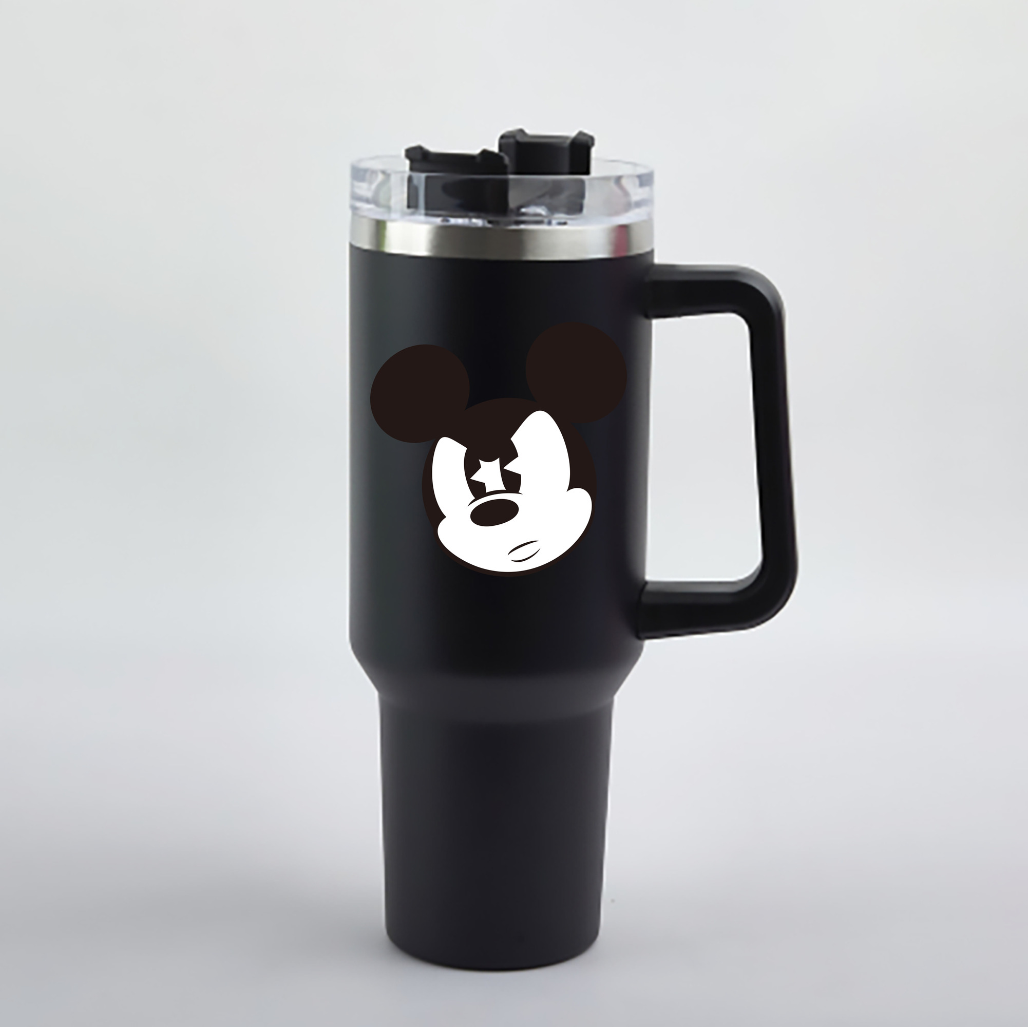 （画像用） ミッキーマウス Mickey Mouse 1200mL車用タンブラー - クリスタルステッカー（プラスチックストロー付き）