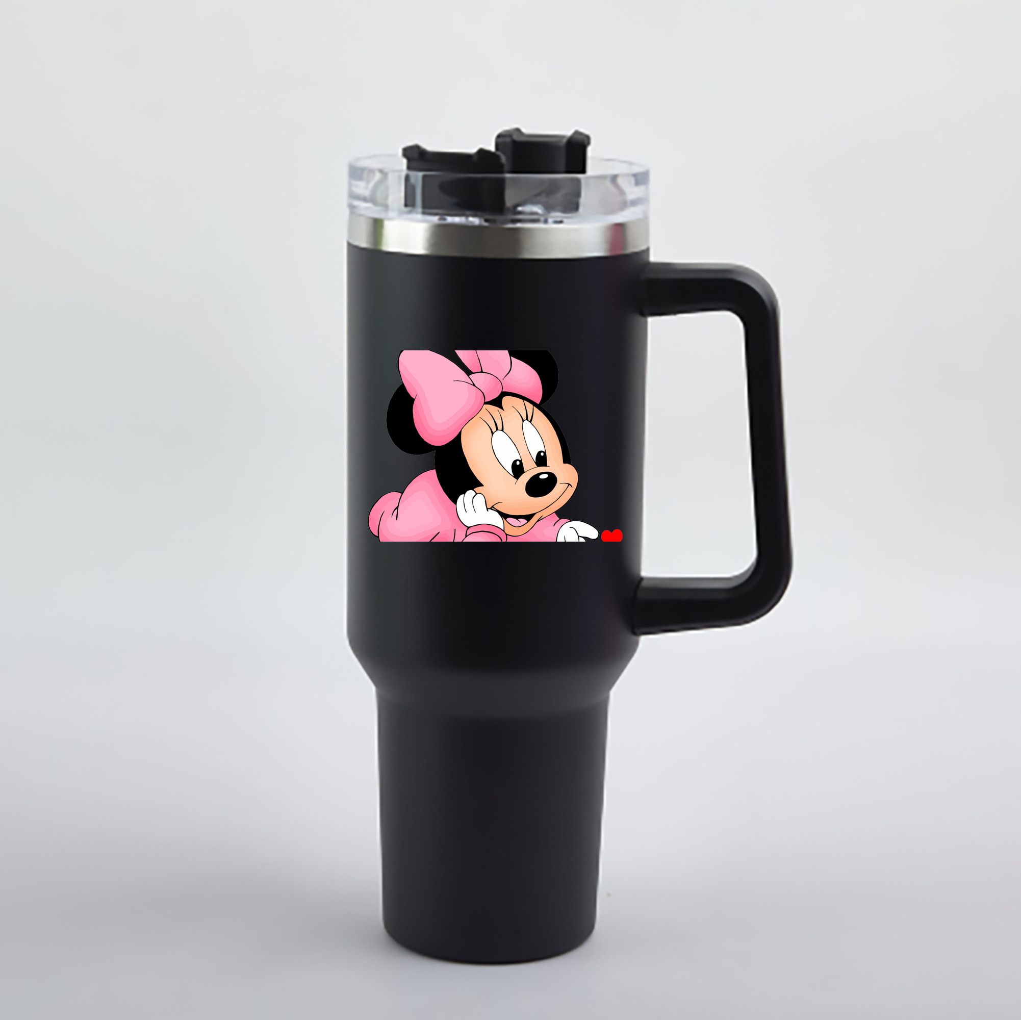 （画像用） ミッキーマウス Mickey Mouse 1200mL車用タンブラー - クリスタルステッカー（プラスチックストロー付き）