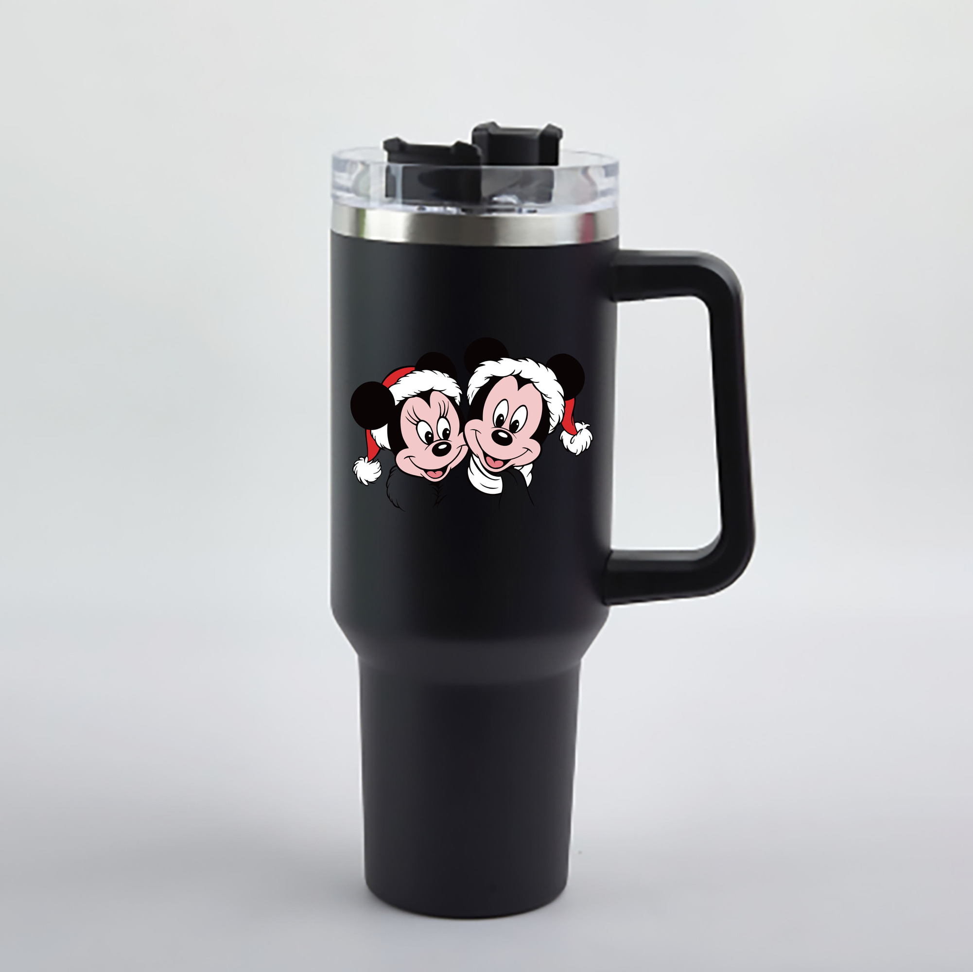 （画像用） ミッキーマウス Mickey Mouse 1200mL車用タンブラー - クリスタルステッカー（プラスチックストロー付き）