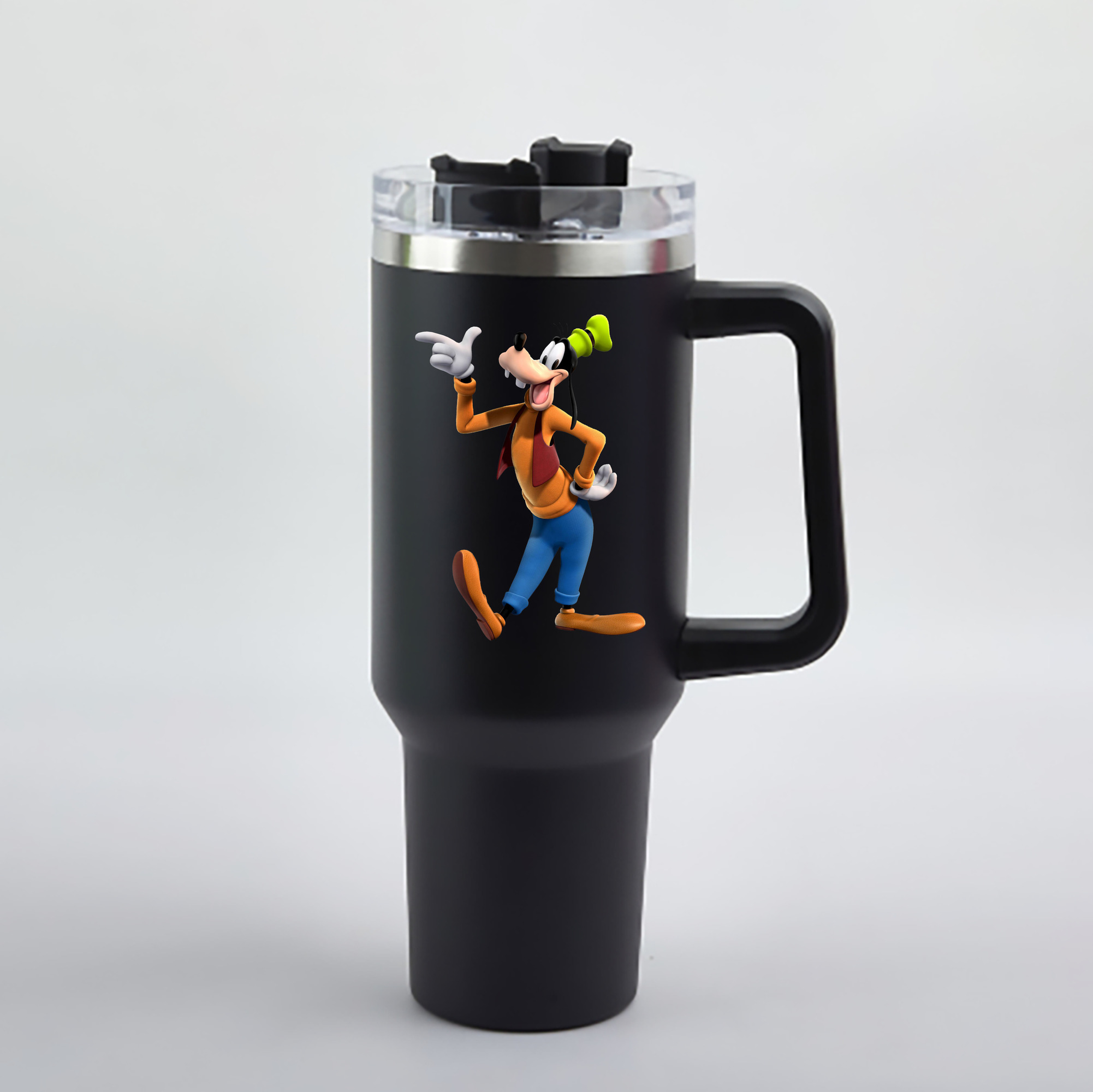 （画像用） ミッキーマウス Mickey Mouse 1200mL車用タンブラー - クリスタルステッカー（プラスチックストロー付き）