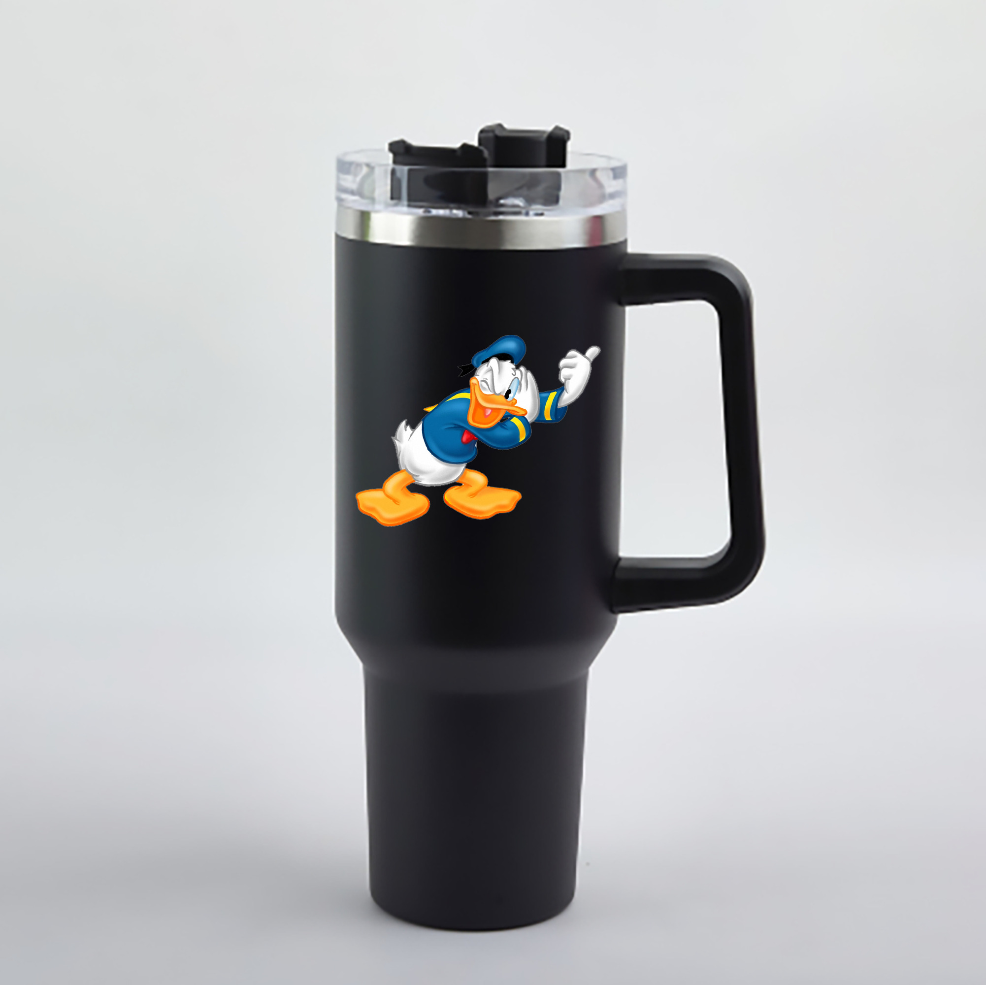 （画像用） ミッキーマウス Mickey Mouse 1200mL車用タンブラー - クリスタルステッカー（プラスチックストロー付き）