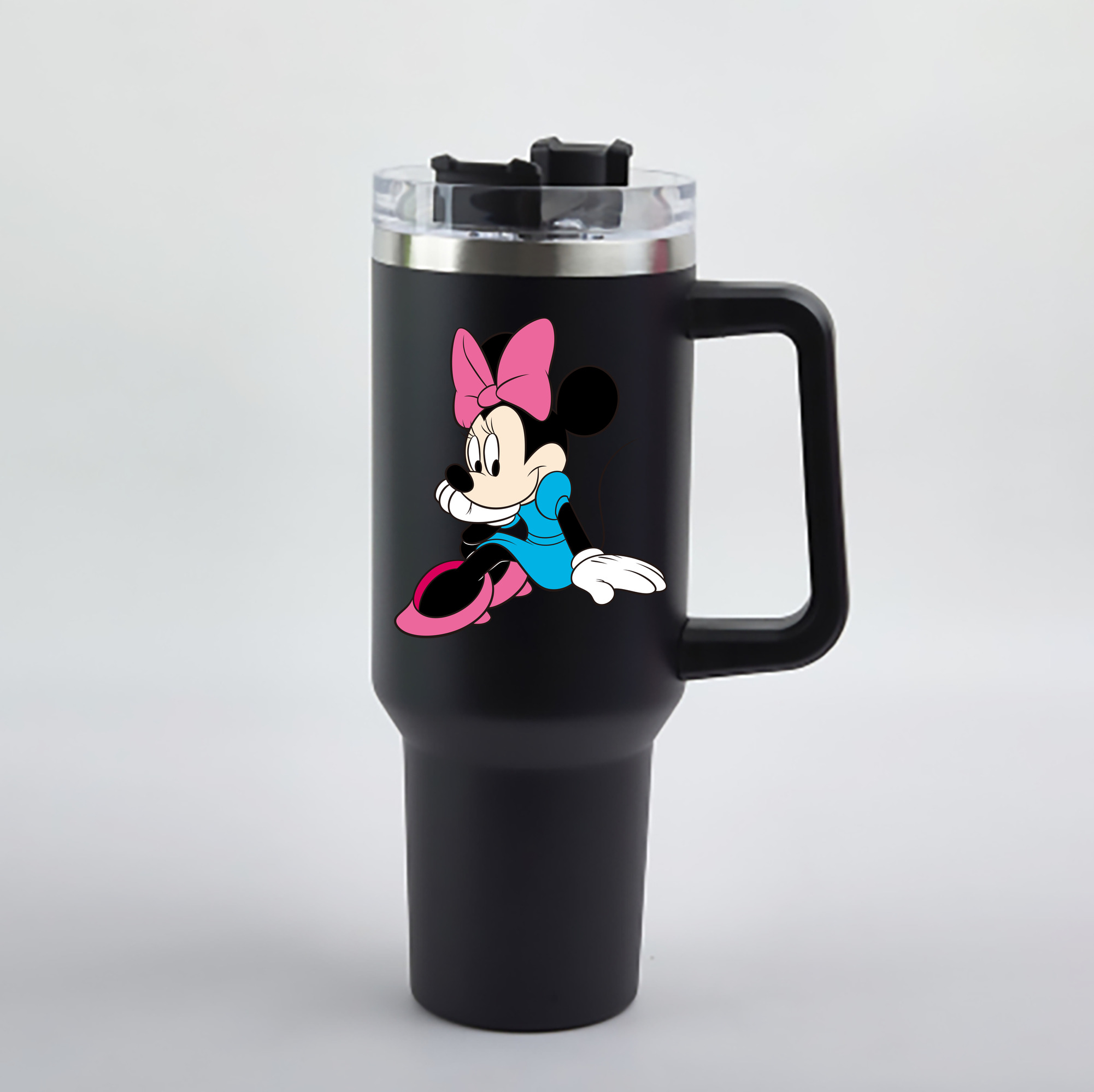 （画像用） ミッキーマウス Mickey Mouse 1200mL車用タンブラー - クリスタルステッカー（プラスチックストロー付き）