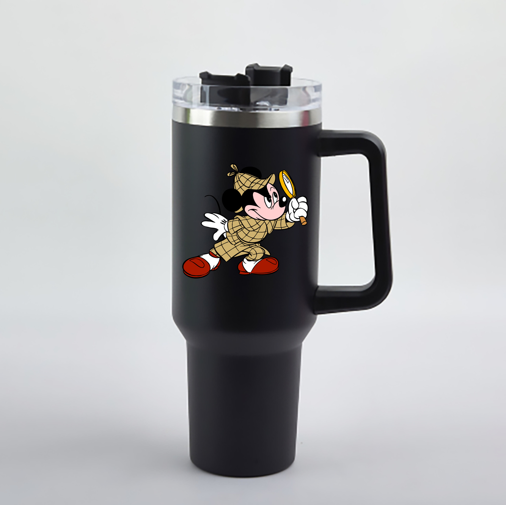 （画像用） ミッキーマウス Mickey Mouse 1200mL車用タンブラー - クリスタルステッカー（プラスチックストロー付き）