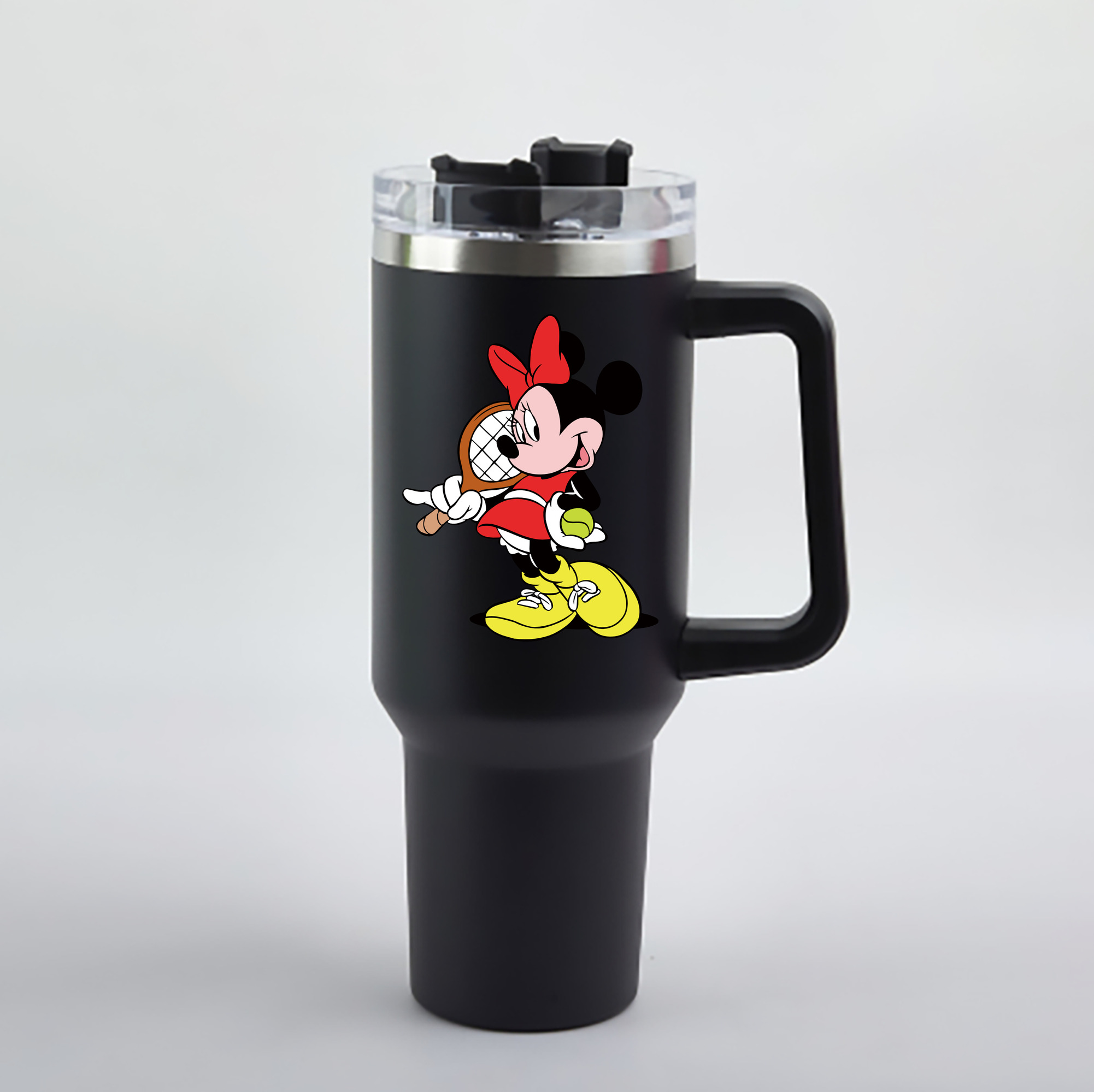 （画像用） ミッキーマウス Mickey Mouse 1200mL車用タンブラー - クリスタルステッカー（プラスチックストロー付き）