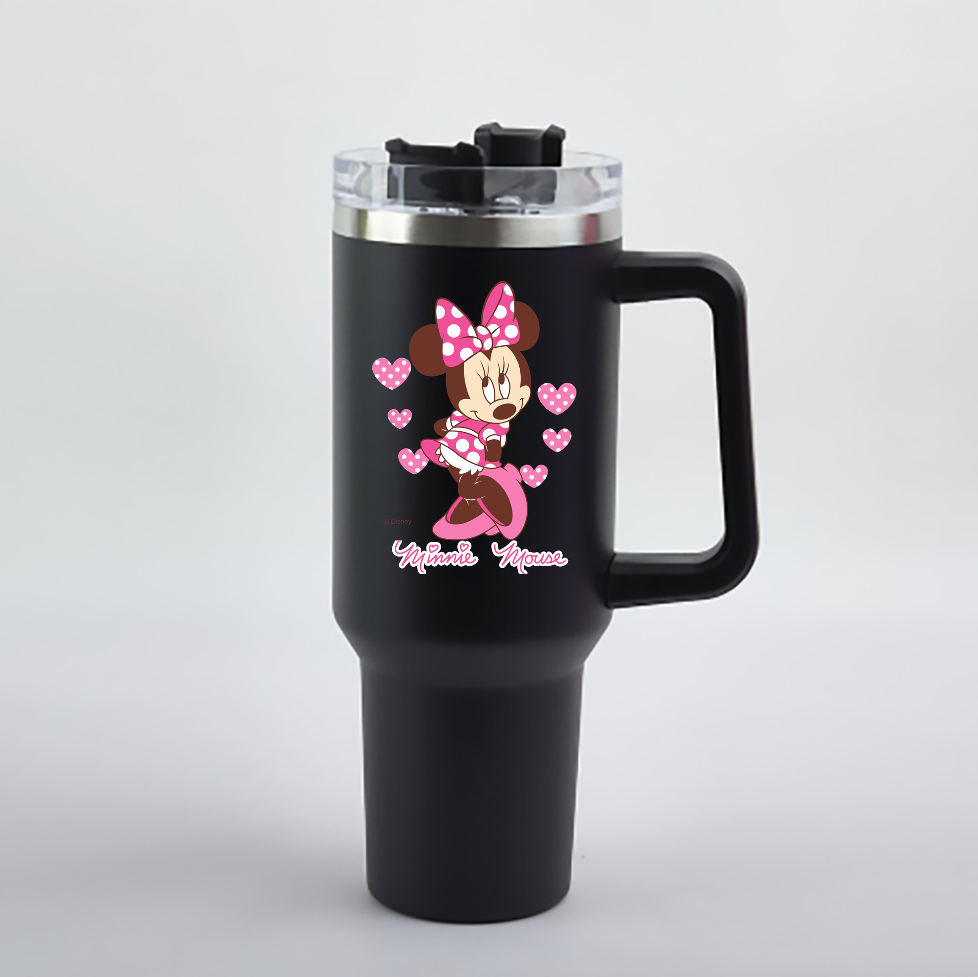（画像用） ミッキーマウス Mickey Mouse 1200mL車用タンブラー - クリスタルステッカー（プラスチックストロー付き）