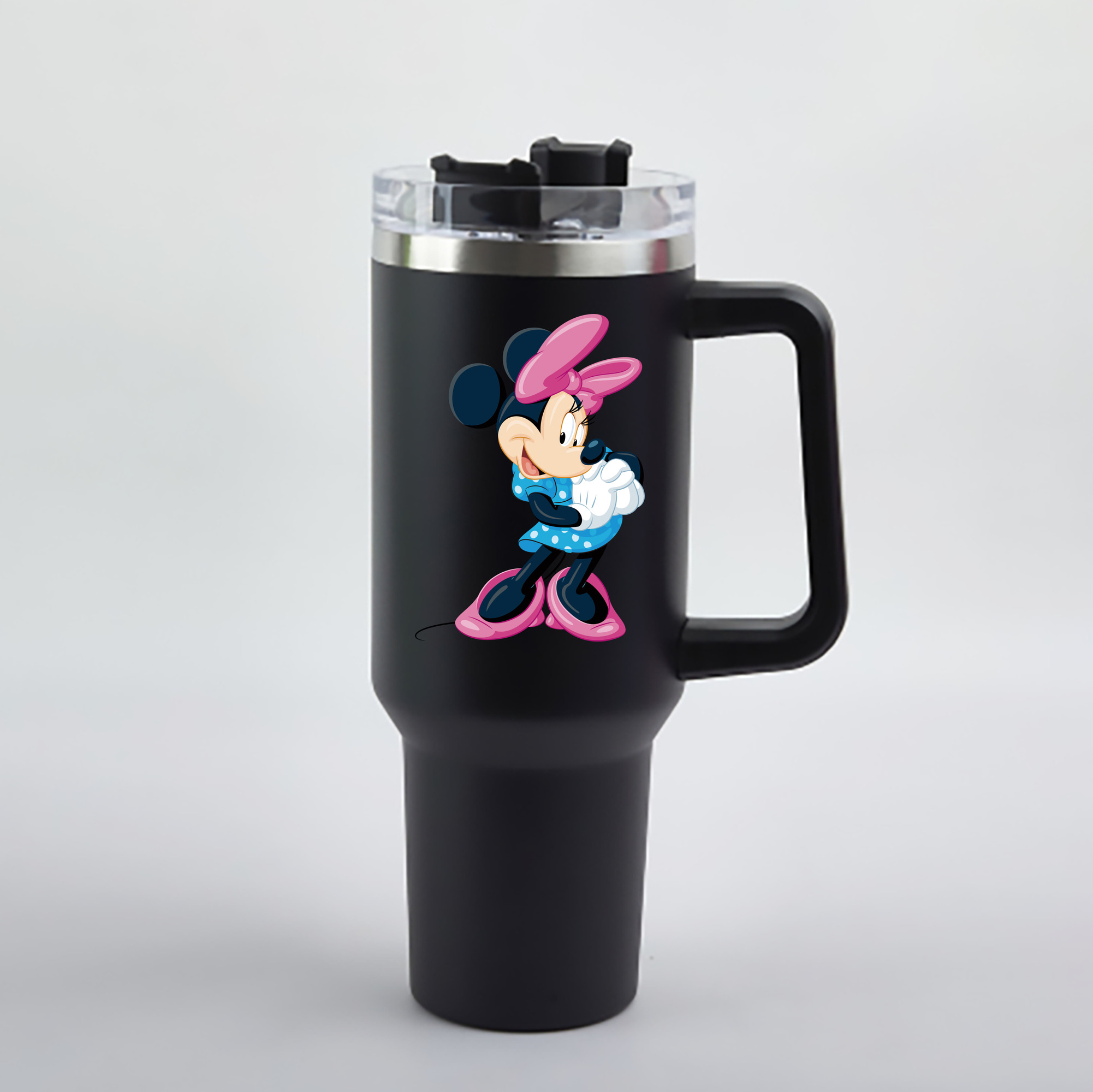 （画像用） ミッキーマウス Mickey Mouse 1200mL車用タンブラー - クリスタルステッカー（プラスチックストロー付き）