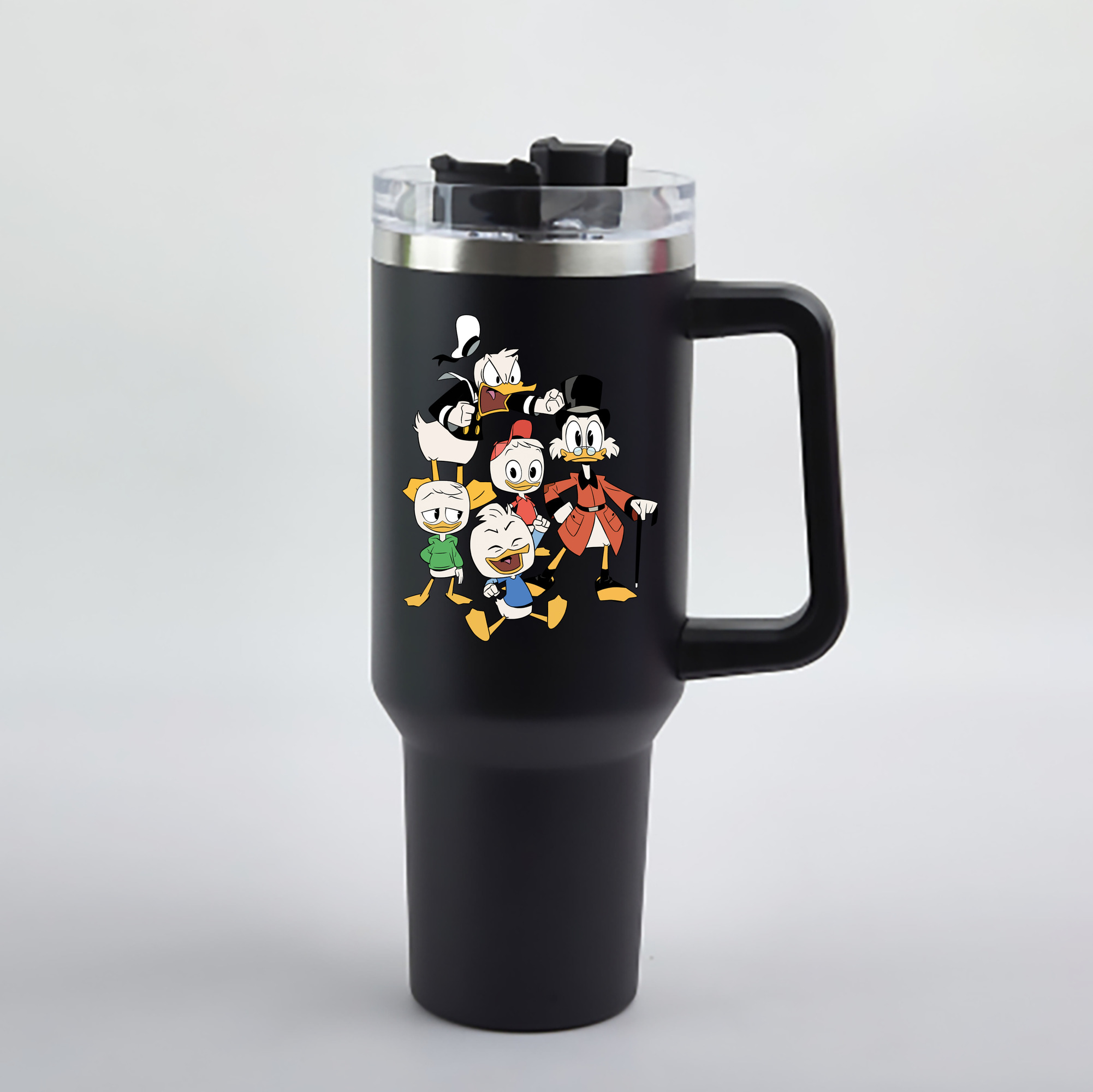 （画像用） ミッキーマウス Mickey Mouse 1200mL車用タンブラー - クリスタルステッカー（プラスチックストロー付き）