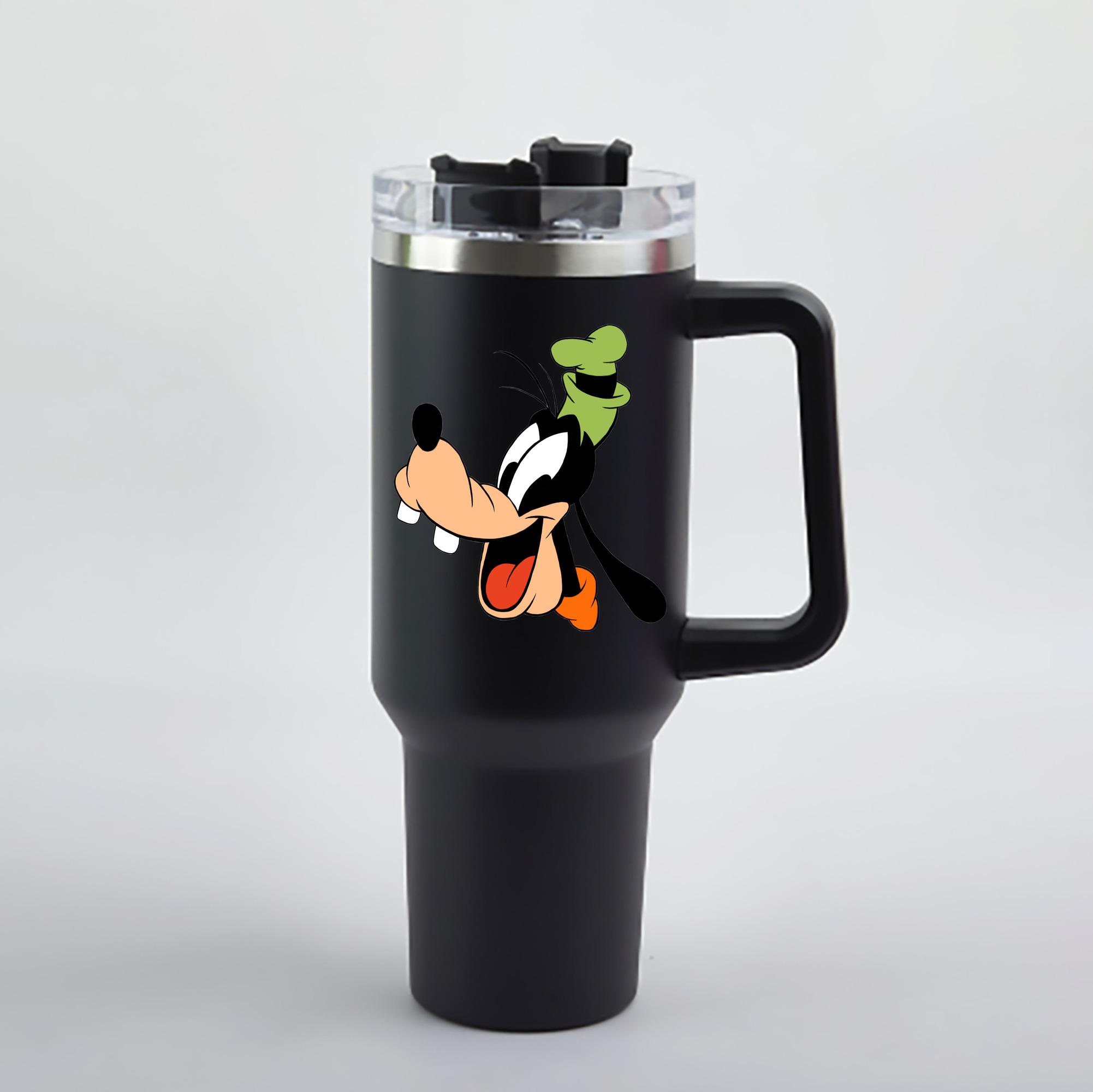（画像用） ミッキーマウス Mickey Mouse 1200mL車用タンブラー - クリスタルステッカー（プラスチックストロー付き）