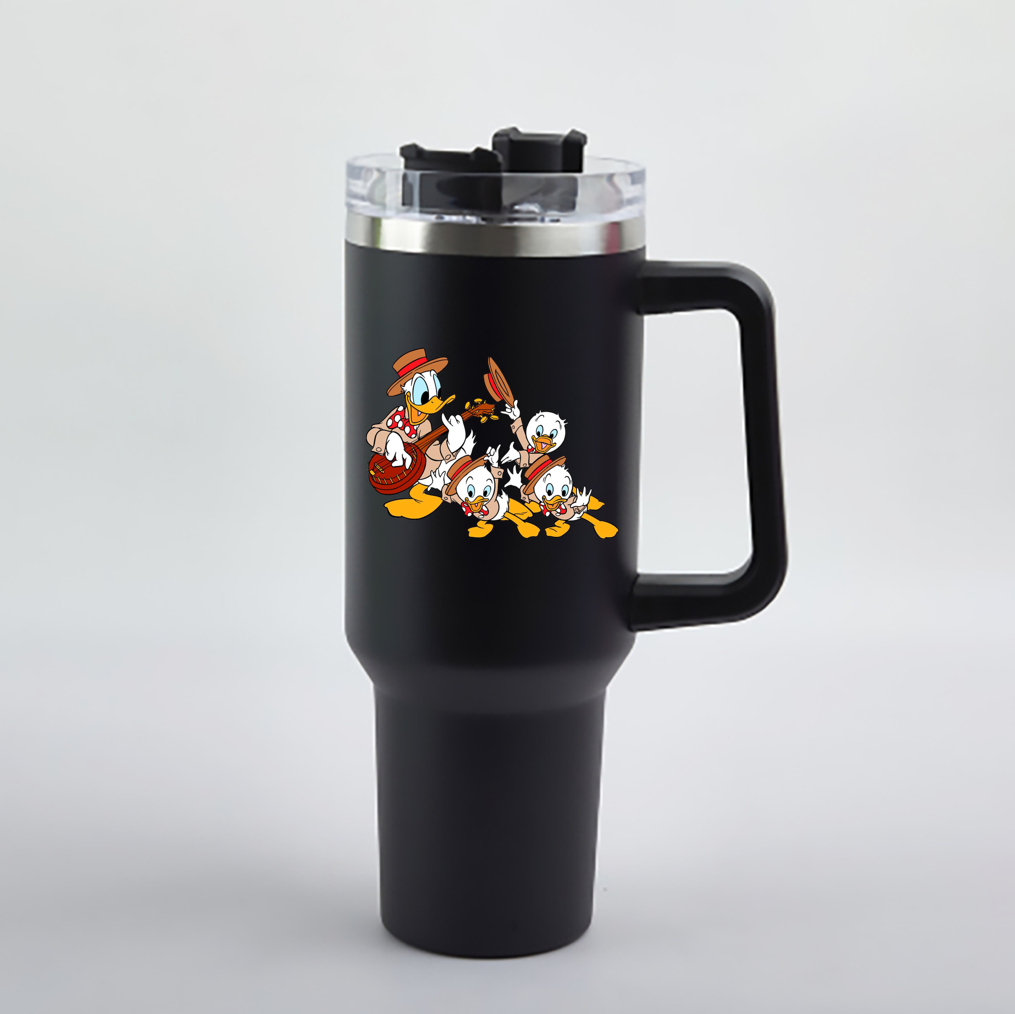 （画像用） ミッキーマウス Mickey Mouse 1200mL車用タンブラー - クリスタルステッカー（プラスチックストロー付き）