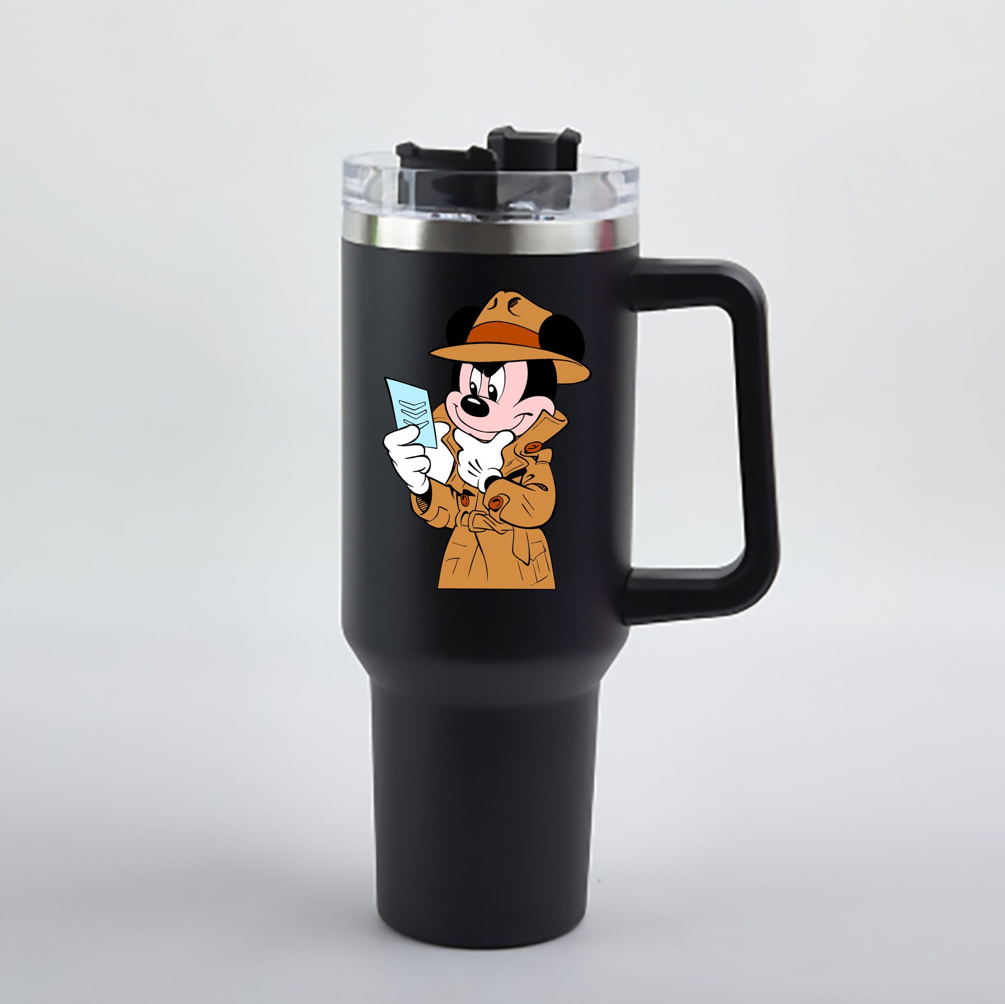 （画像用） ミッキーマウス Mickey Mouse 1200mL車用タンブラー - クリスタルステッカー（プラスチックストロー付き）
