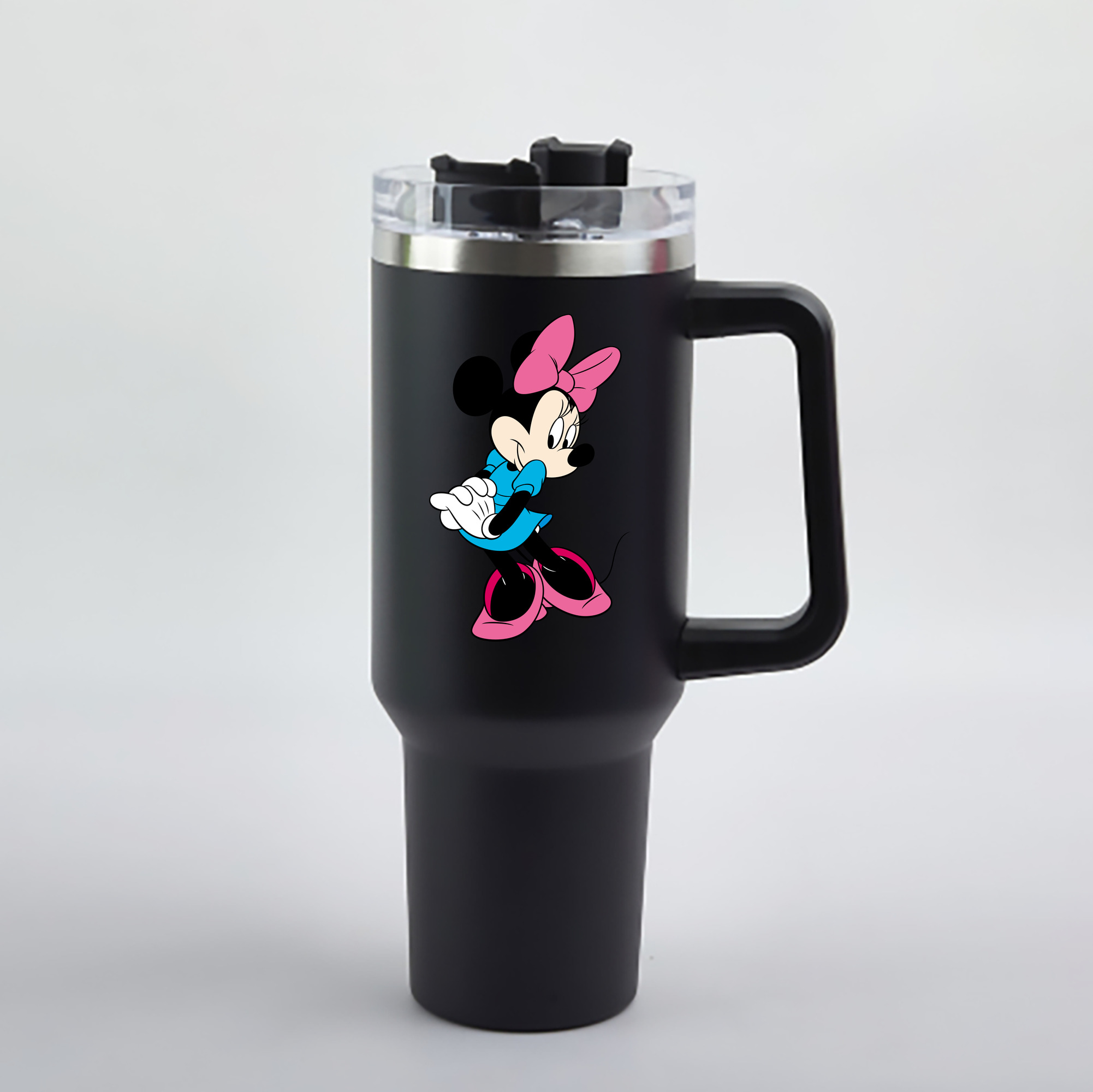（画像用） ミッキーマウス Mickey Mouse 1200mL車用タンブラー - クリスタルステッカー（プラスチックストロー付き）