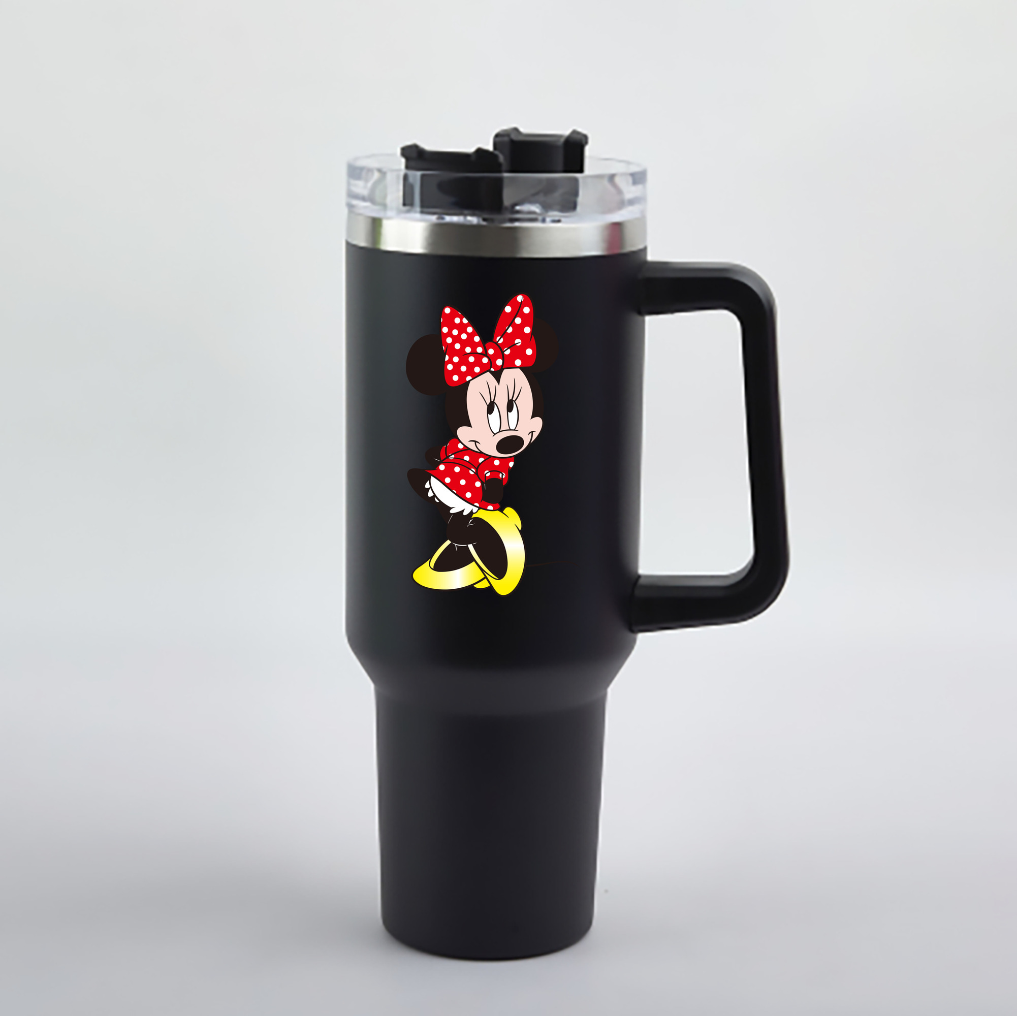 （画像用） ミッキーマウス Mickey Mouse 1200mL車用タンブラー - クリスタルステッカー（プラスチックストロー付き）