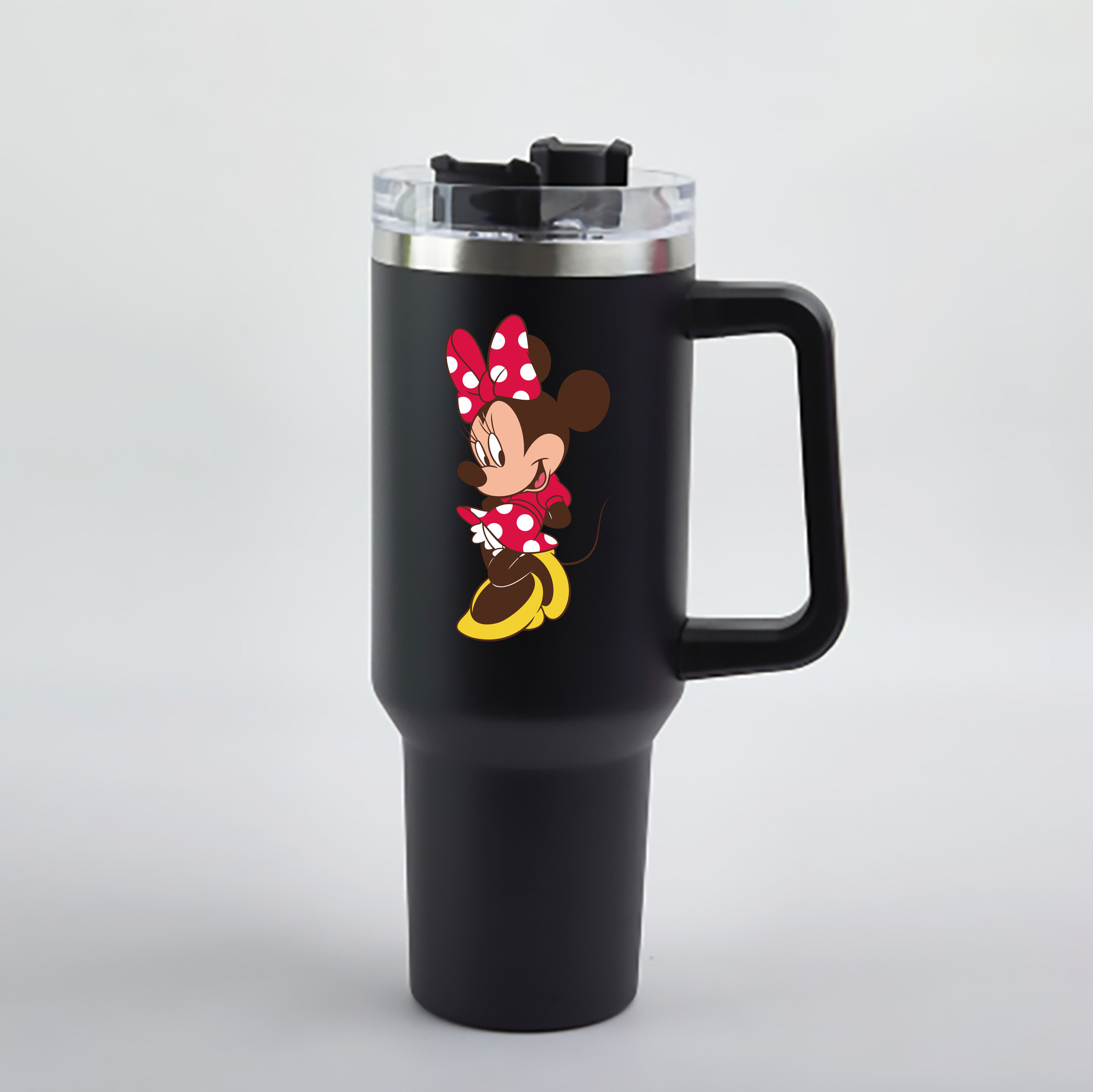 （画像用） ミッキーマウス Mickey Mouse 1200mL車用タンブラー - クリスタルステッカー（プラスチックストロー付き）