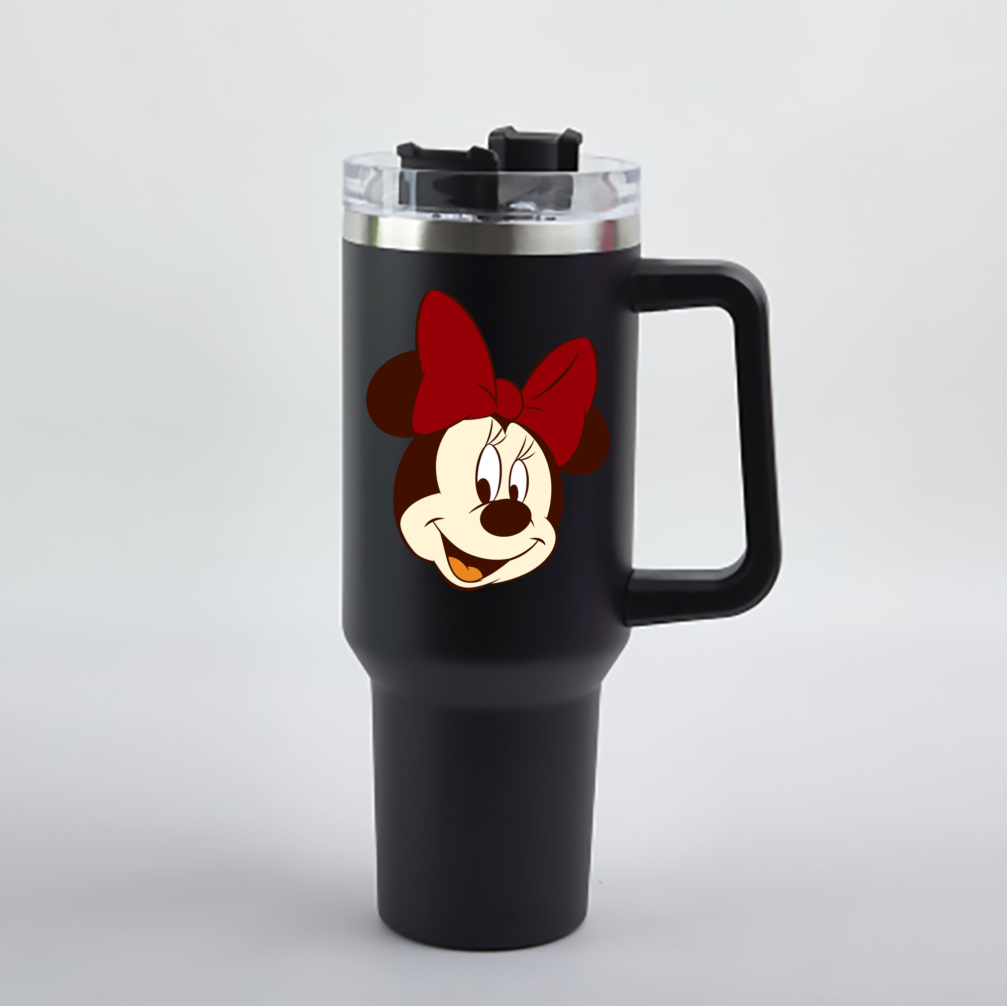（画像用） ミッキーマウス Mickey Mouse 1200mL車用タンブラー - クリスタルステッカー（プラスチックストロー付き）