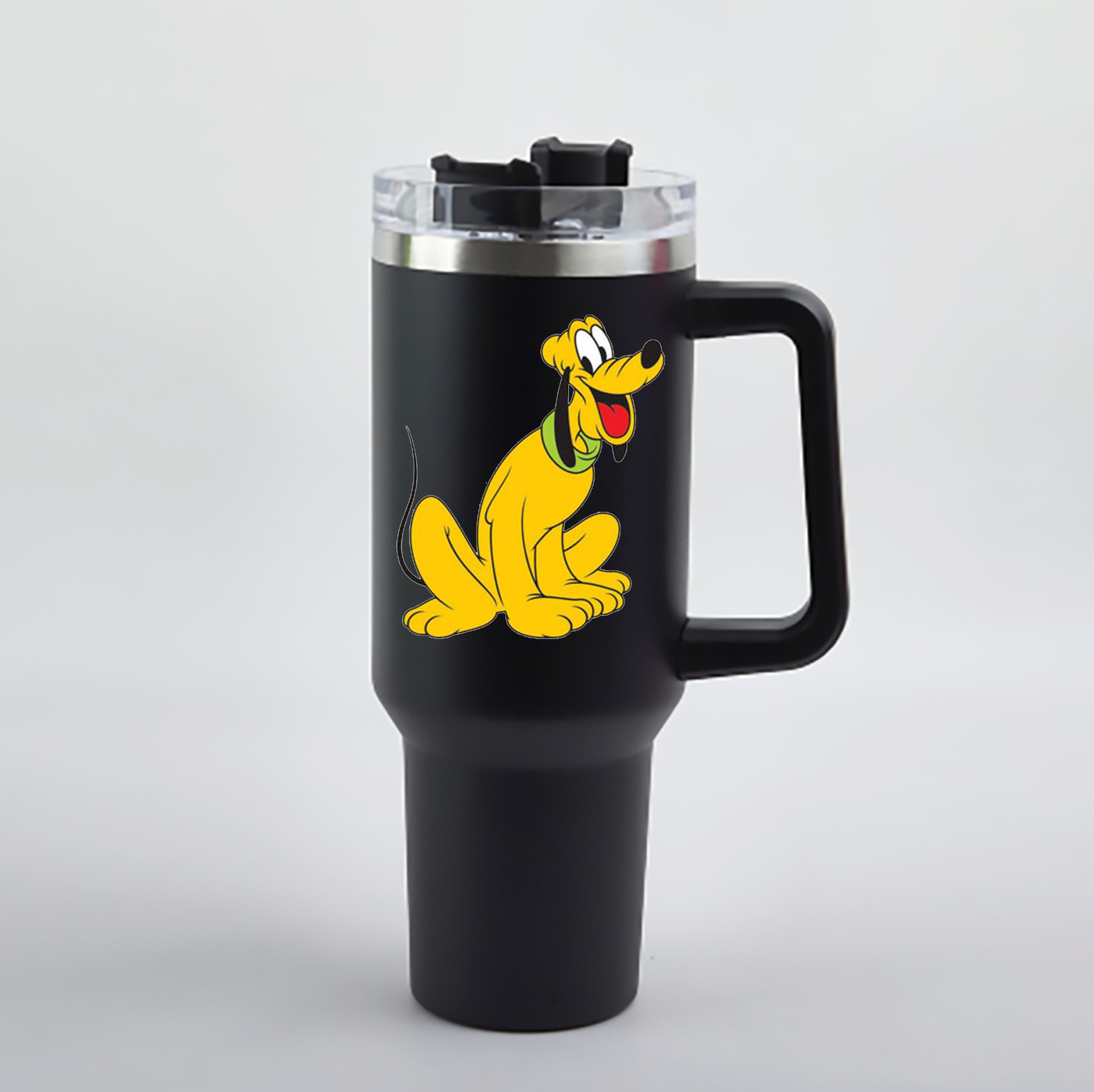 （画像用） ミッキーマウス Mickey Mouse 1200mL車用タンブラー - クリスタルステッカー（プラスチックストロー付き）