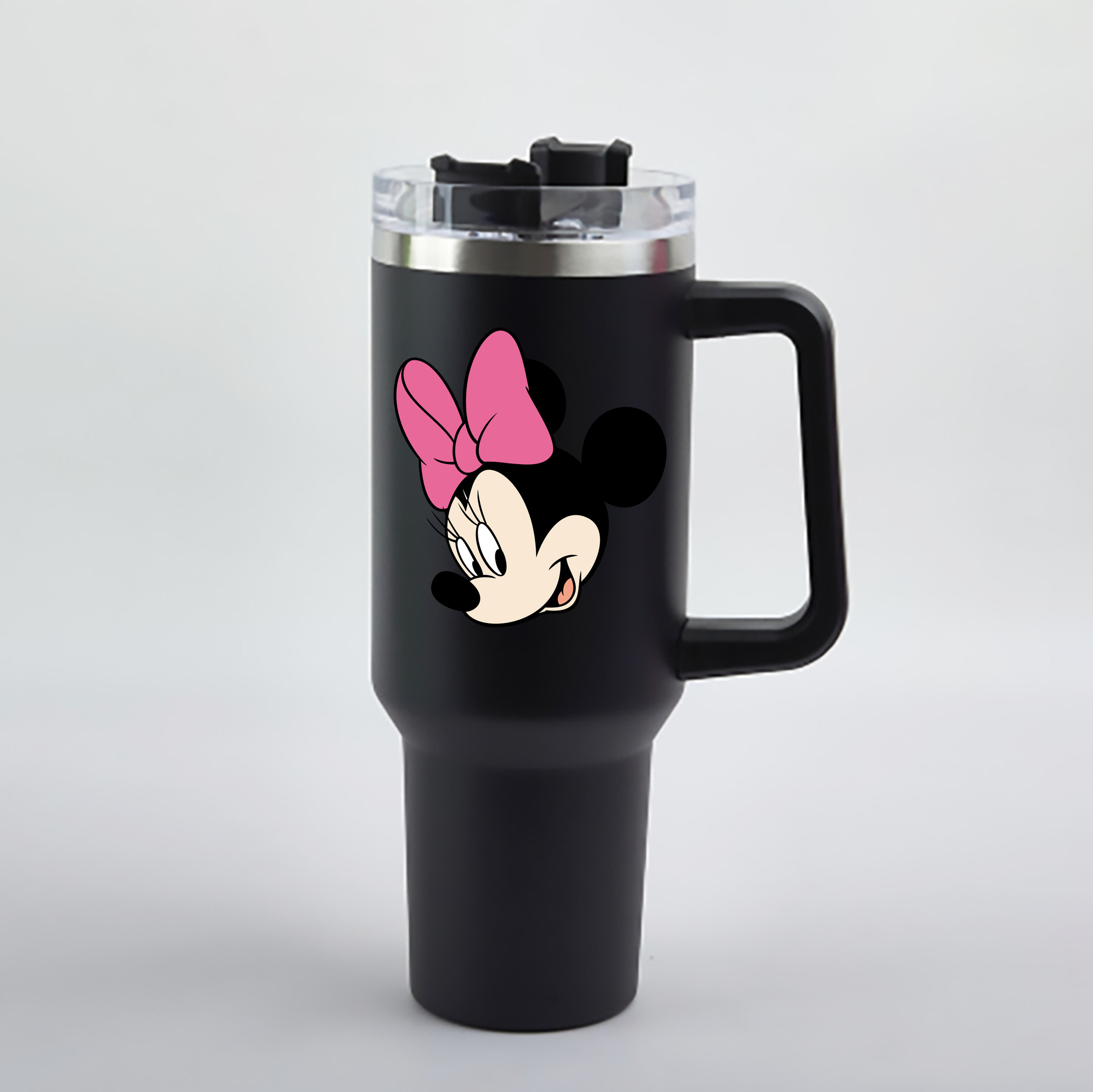 （画像用） ミッキーマウス Mickey Mouse 1200mL車用タンブラー - クリスタルステッカー（プラスチックストロー付き）