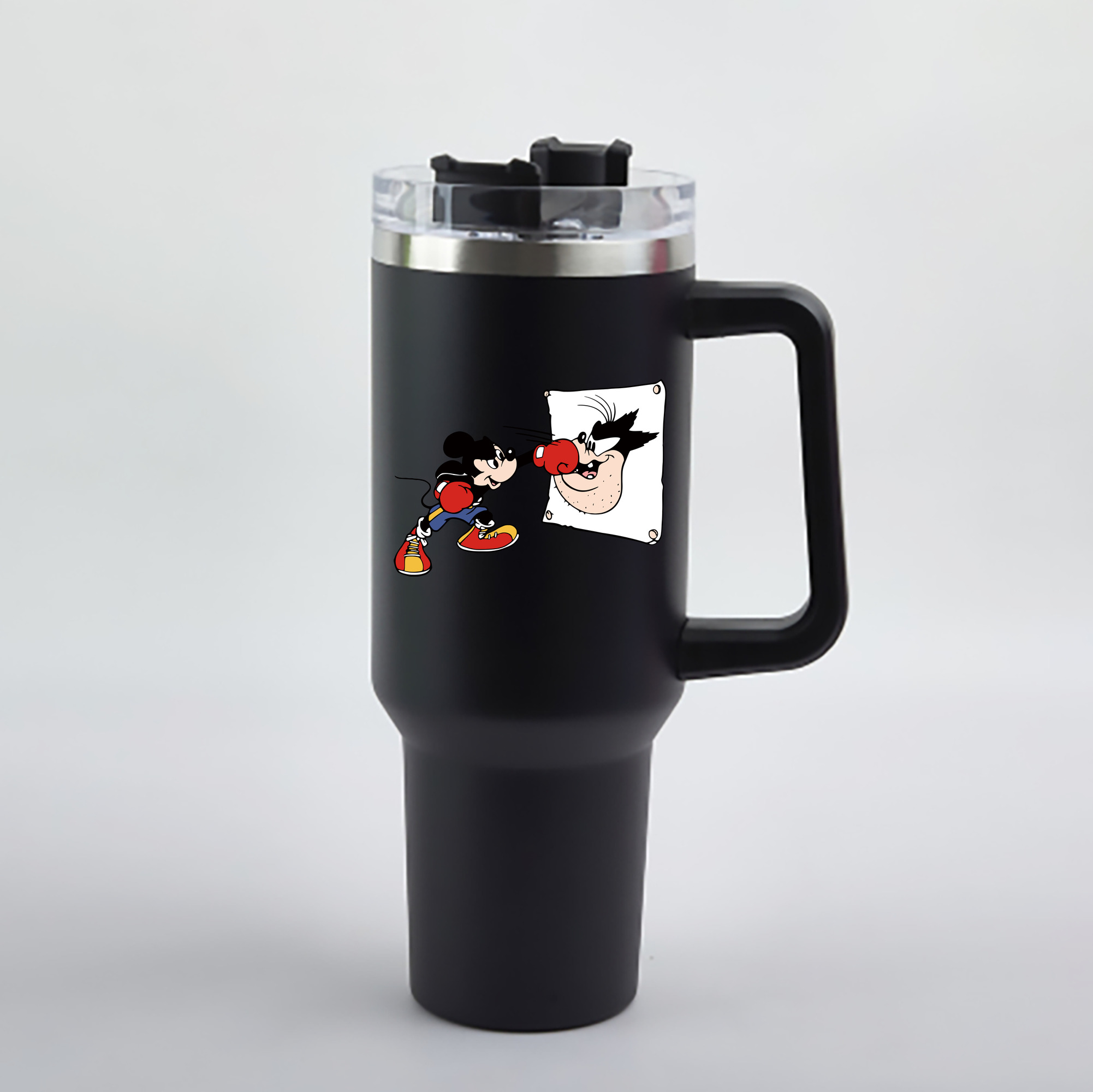 （画像用） ミッキーマウス Mickey Mouse 1200mL車用タンブラー - クリスタルステッカー（プラスチックストロー付き）