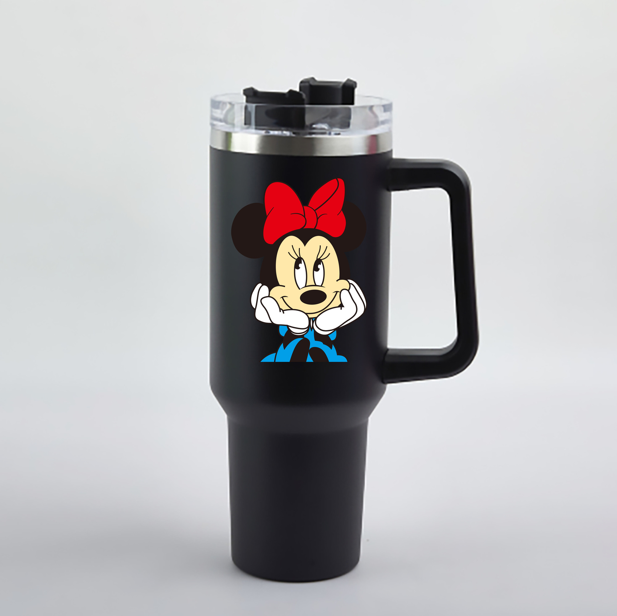 （画像用） ミッキーマウス Mickey Mouse 1200mL車用タンブラー - クリスタルステッカー（プラスチックストロー付き）