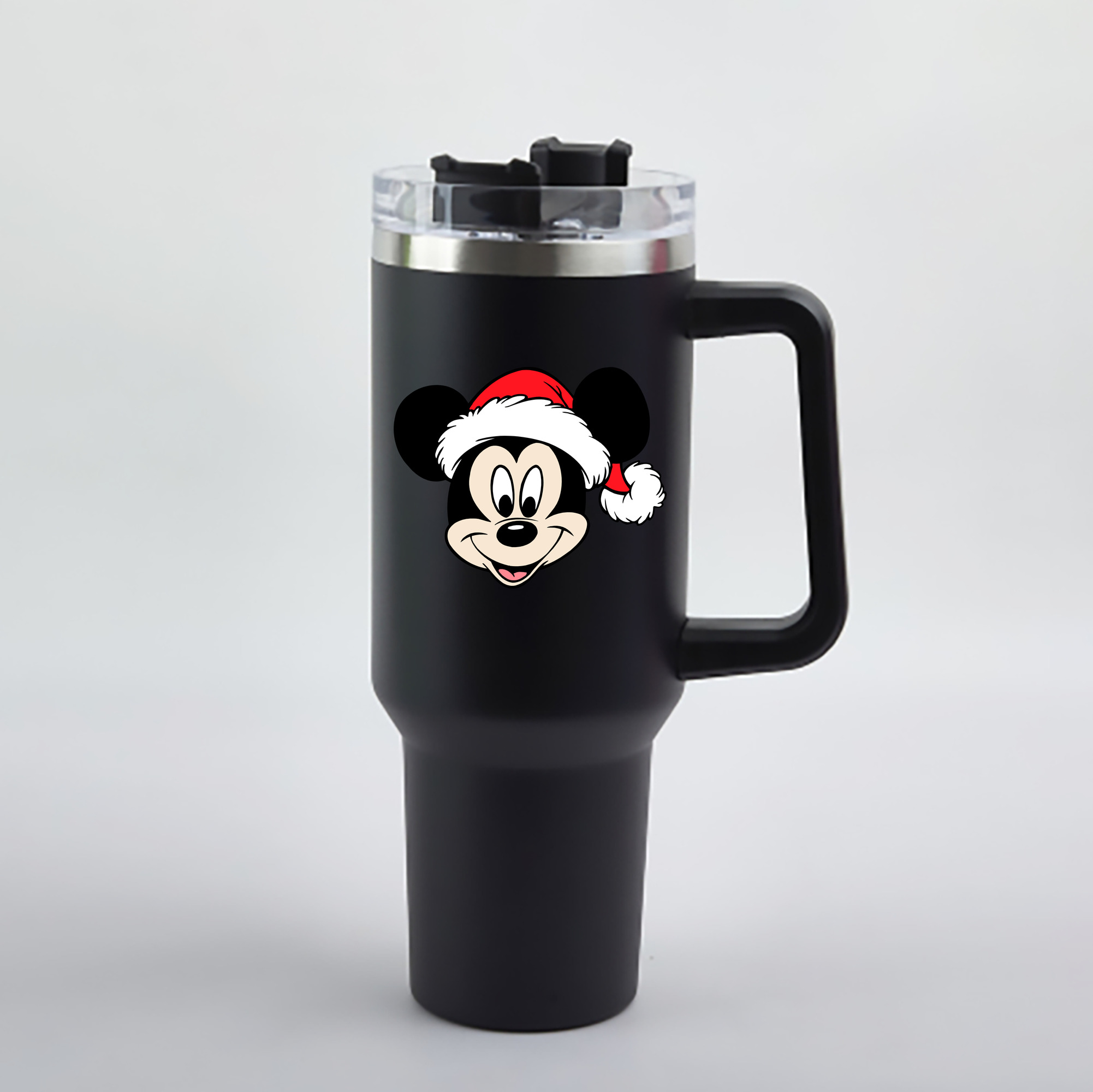 （画像用） ミッキーマウス Mickey Mouse 1200mL車用タンブラー - クリスタルステッカー（プラスチックストロー付き）
