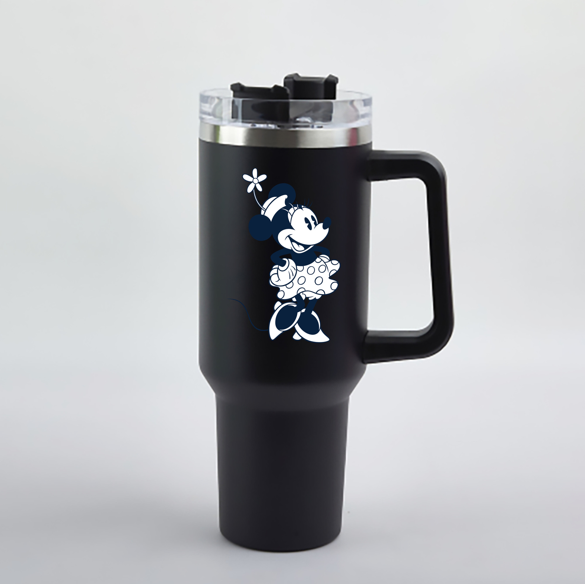 （画像用） ミッキーマウス Mickey Mouse 1200mL車用タンブラー - クリスタルステッカー（プラスチックストロー付き）