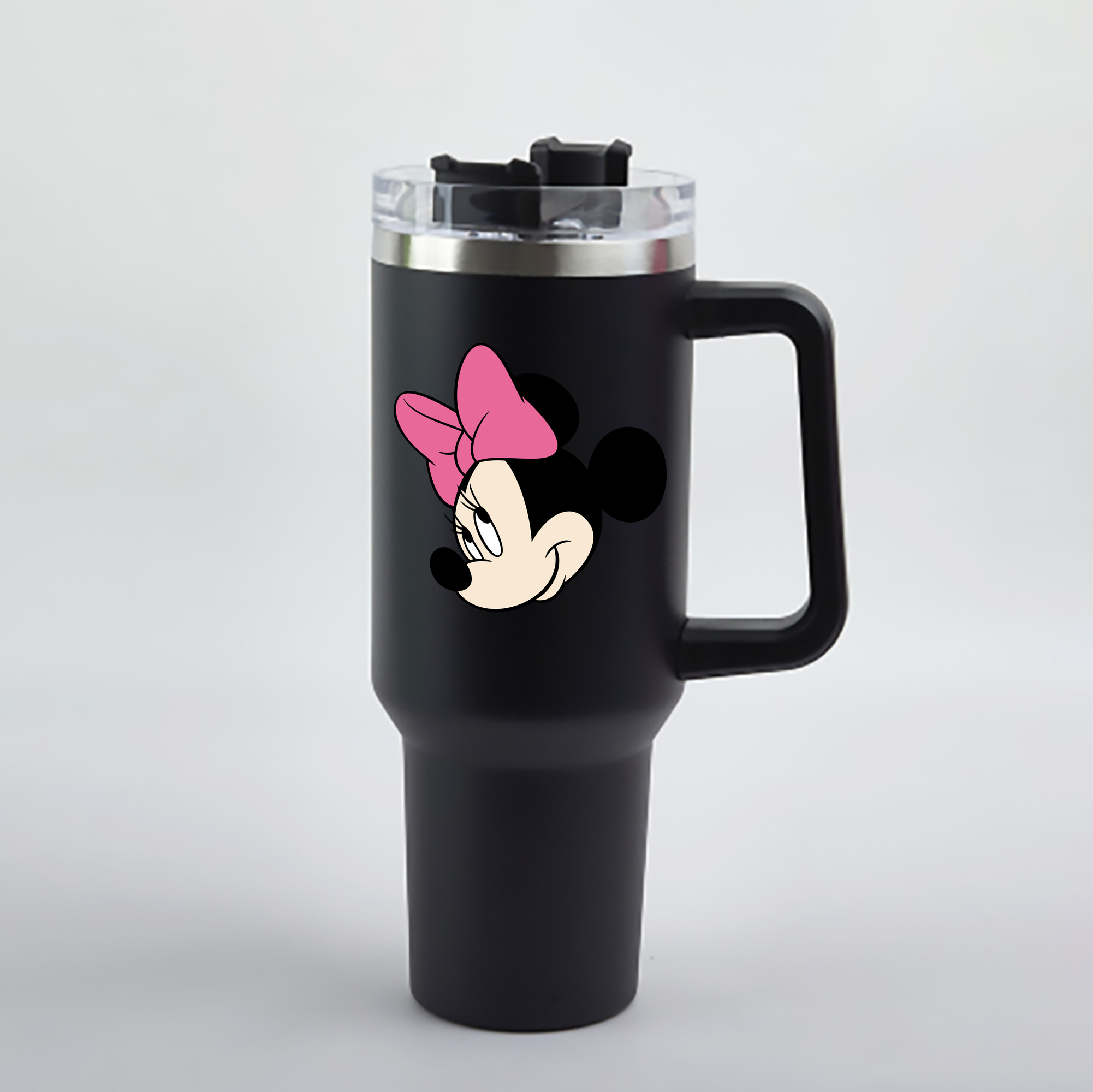 （画像用） ミッキーマウス Mickey Mouse 1200mL車用タンブラー - クリスタルステッカー（プラスチックストロー付き）