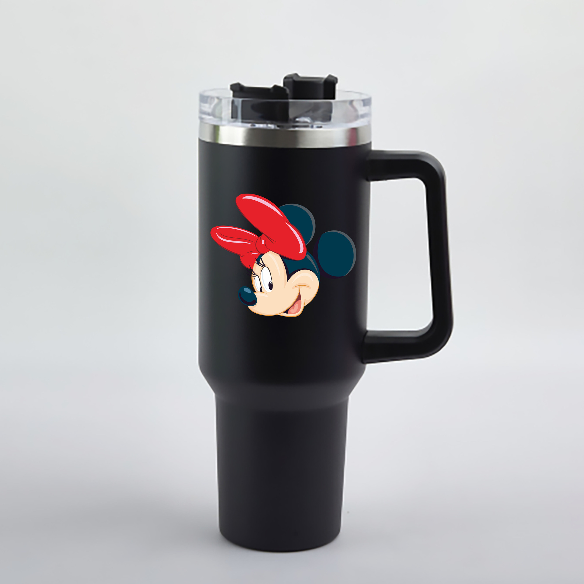 （画像用） ミッキーマウス Mickey Mouse 1200mL車用タンブラー - クリスタルステッカー（プラスチックストロー付き）