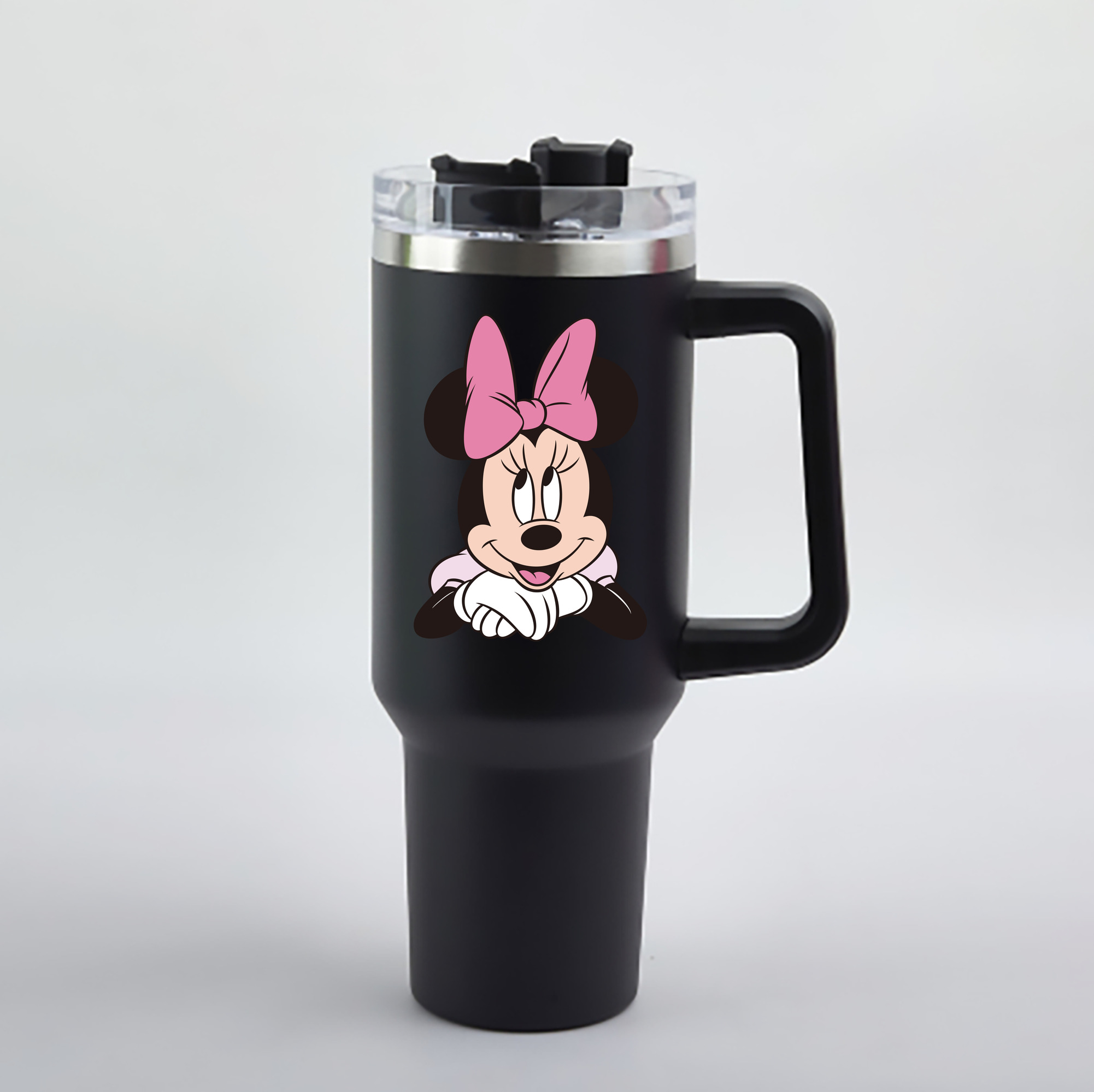 （画像用） ミッキーマウス Mickey Mouse 1200mL車用タンブラー - クリスタルステッカー（プラスチックストロー付き）