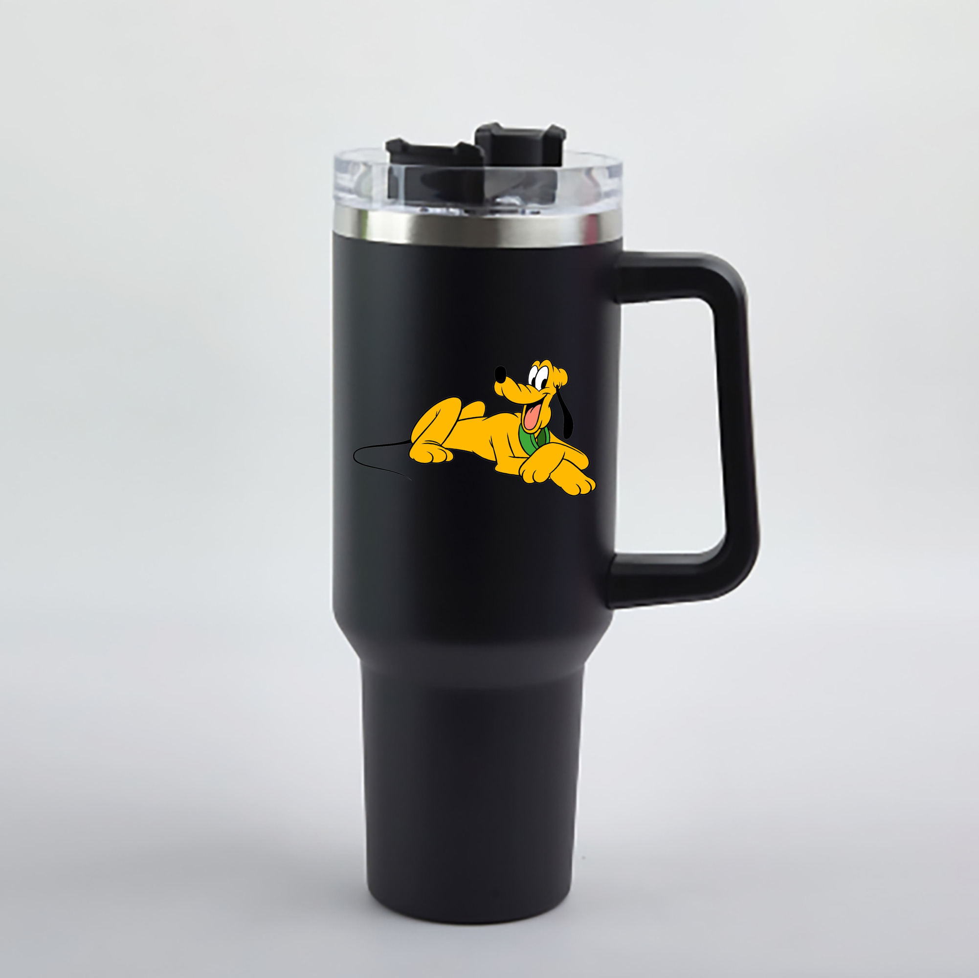 （画像用） ミッキーマウス Mickey Mouse 1200mL車用タンブラー - クリスタルステッカー（プラスチックストロー付き）