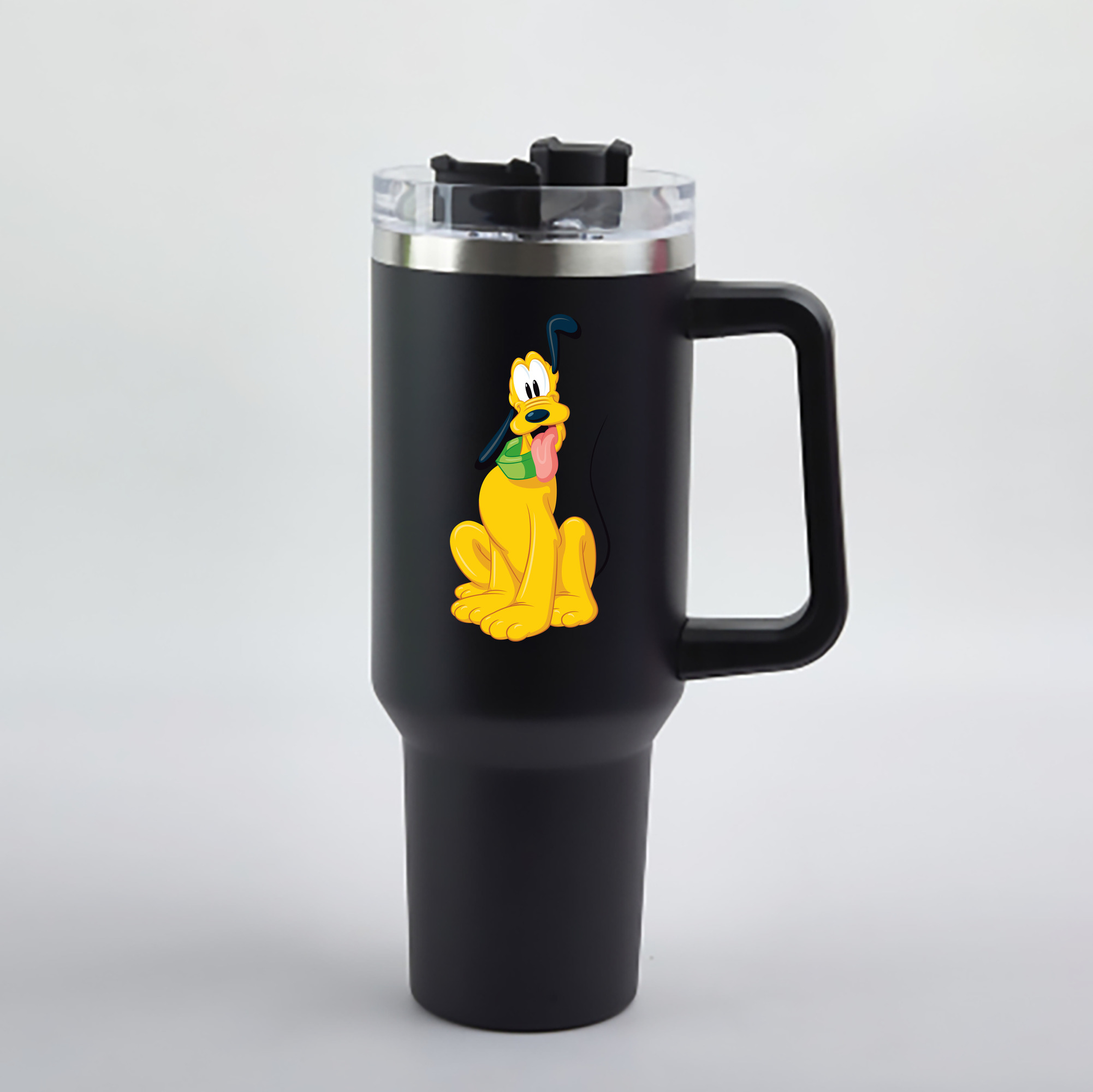 （画像用） ミッキーマウス Mickey Mouse 1200mL車用タンブラー - クリスタルステッカー（プラスチックストロー付き）