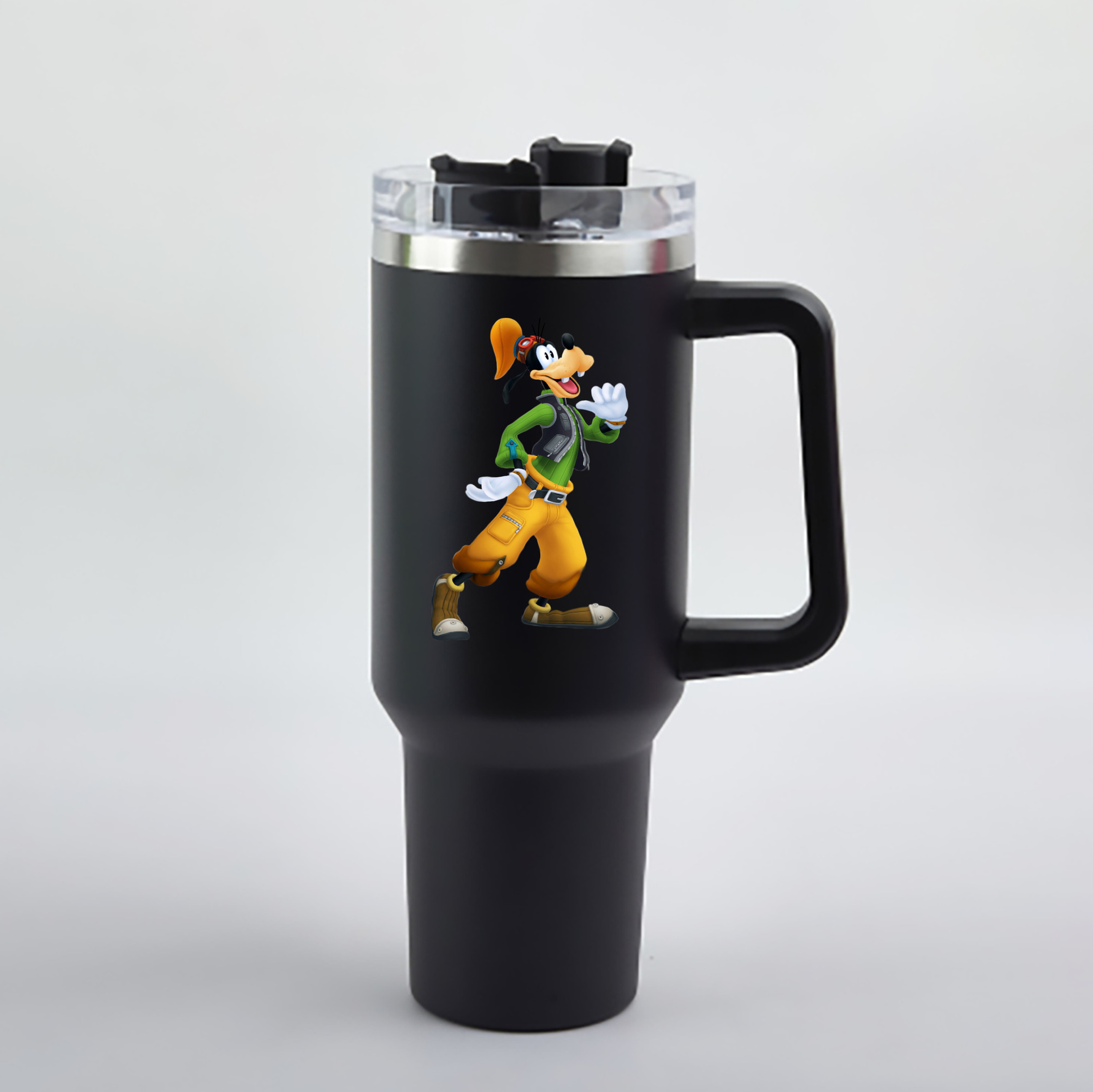（画像用） ミッキーマウス Mickey Mouse 1200mL車用タンブラー - クリスタルステッカー（プラスチックストロー付き）