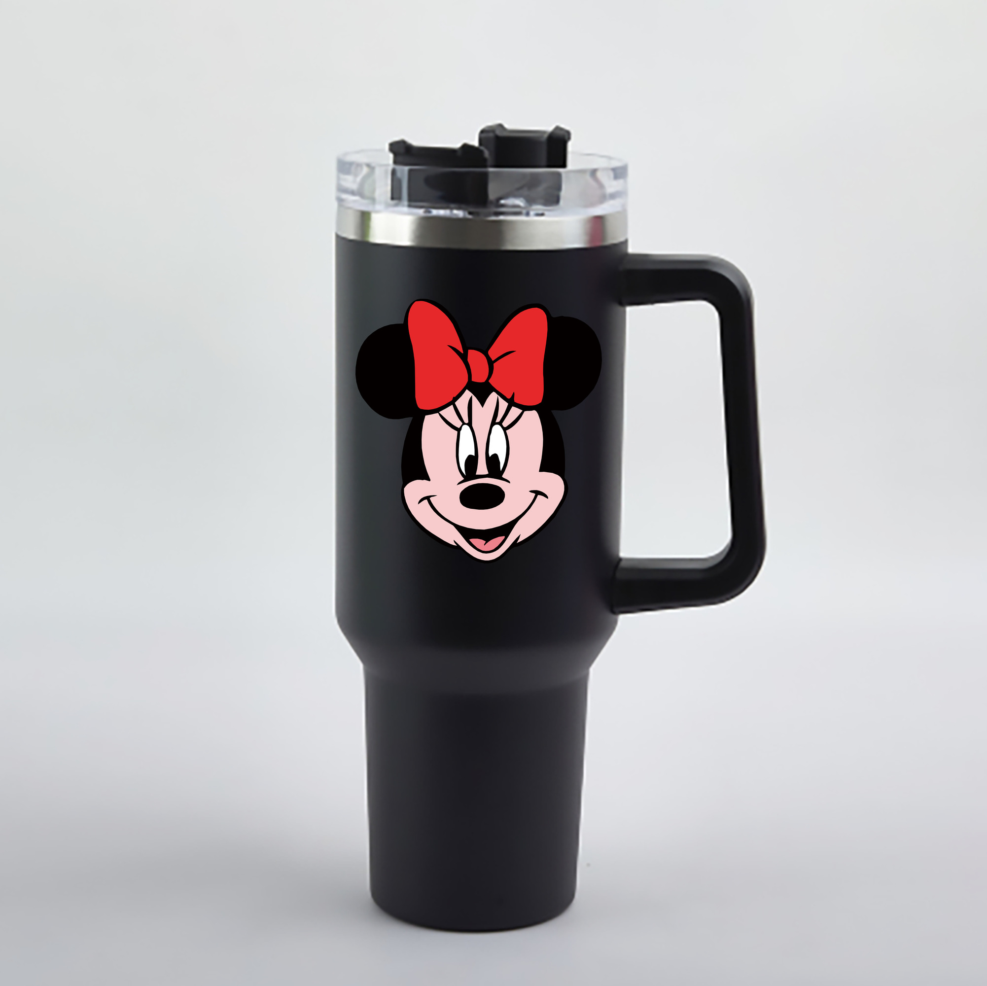 （画像用） ミッキーマウス Mickey Mouse 1200mL車用タンブラー - クリスタルステッカー（プラスチックストロー付き）