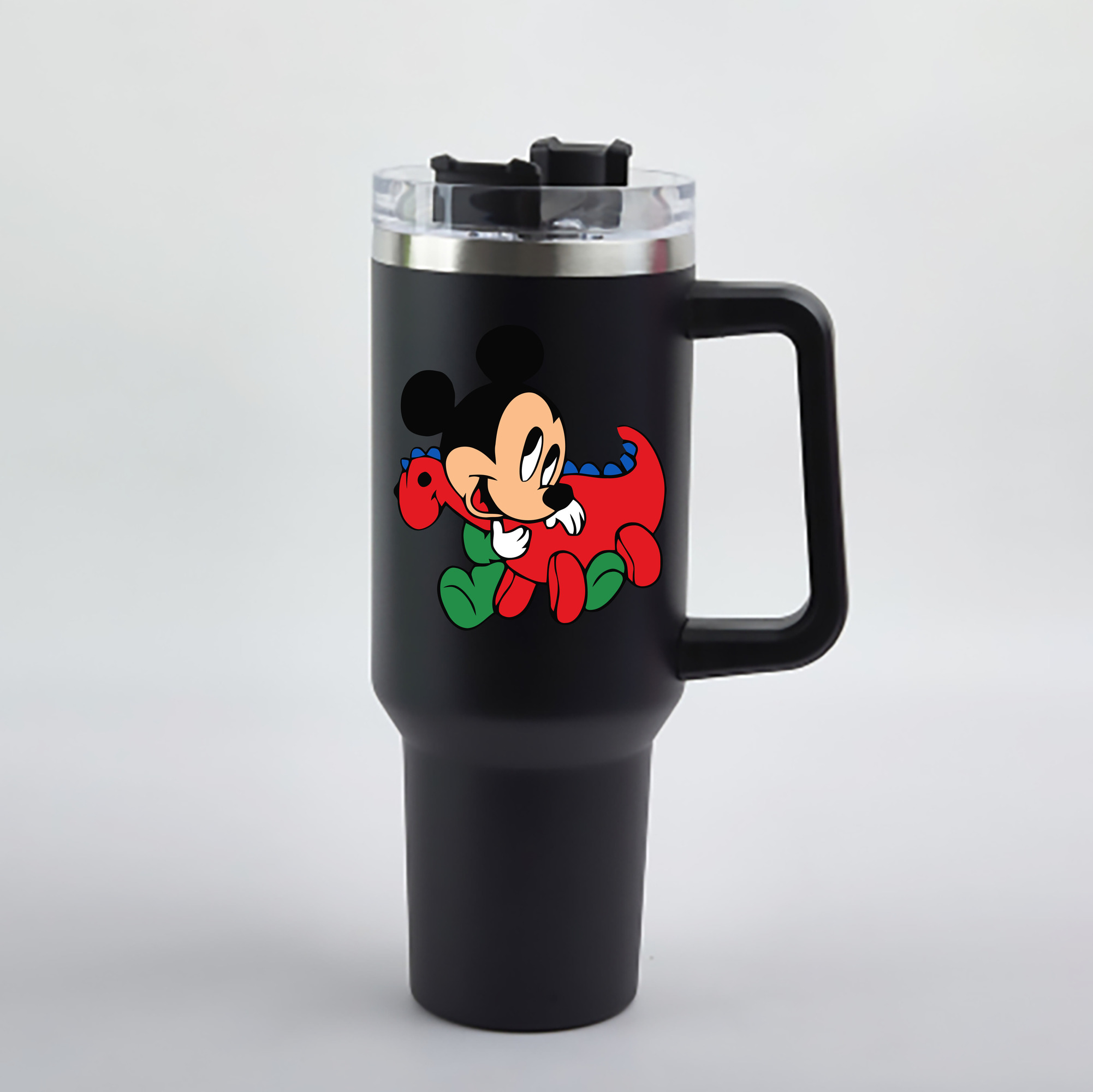 （画像用） ミッキーマウス Mickey Mouse 1200mL車用タンブラー - クリスタルステッカー（プラスチックストロー付き）